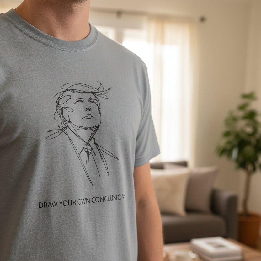 Draw Your Own Conclusions Unisex Graphic Tee – Minimal Line Art Statement Shirt