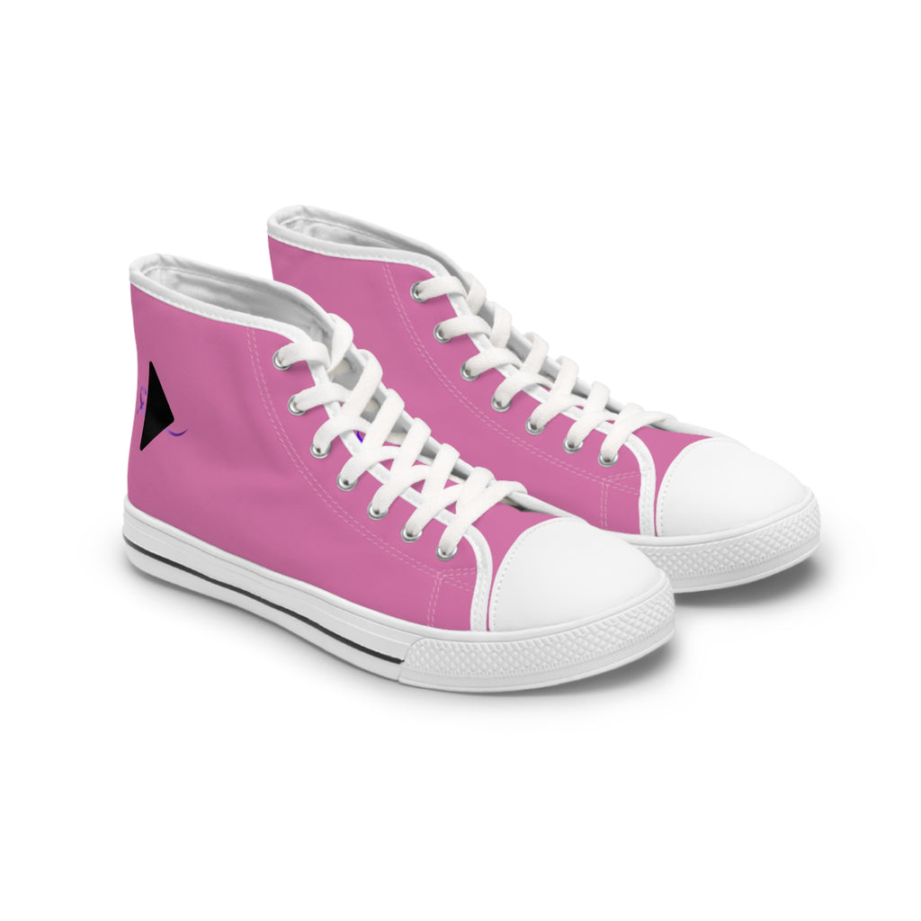 Pause & Play Women’s High-Top Sneakers | Epilepsy Awareness Edition (Pink & White)