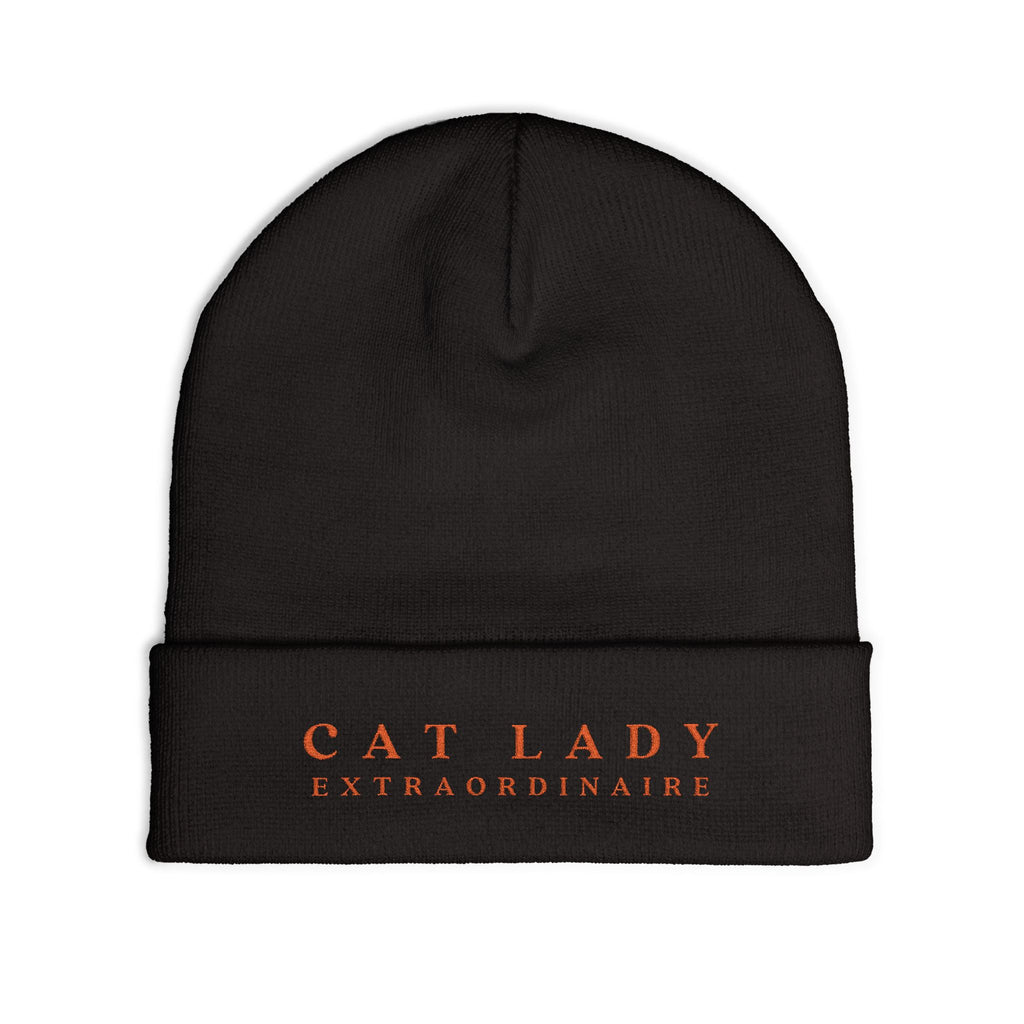 Cat Lady Extraordinaire Knit Beanie, Cozy Winter Hat