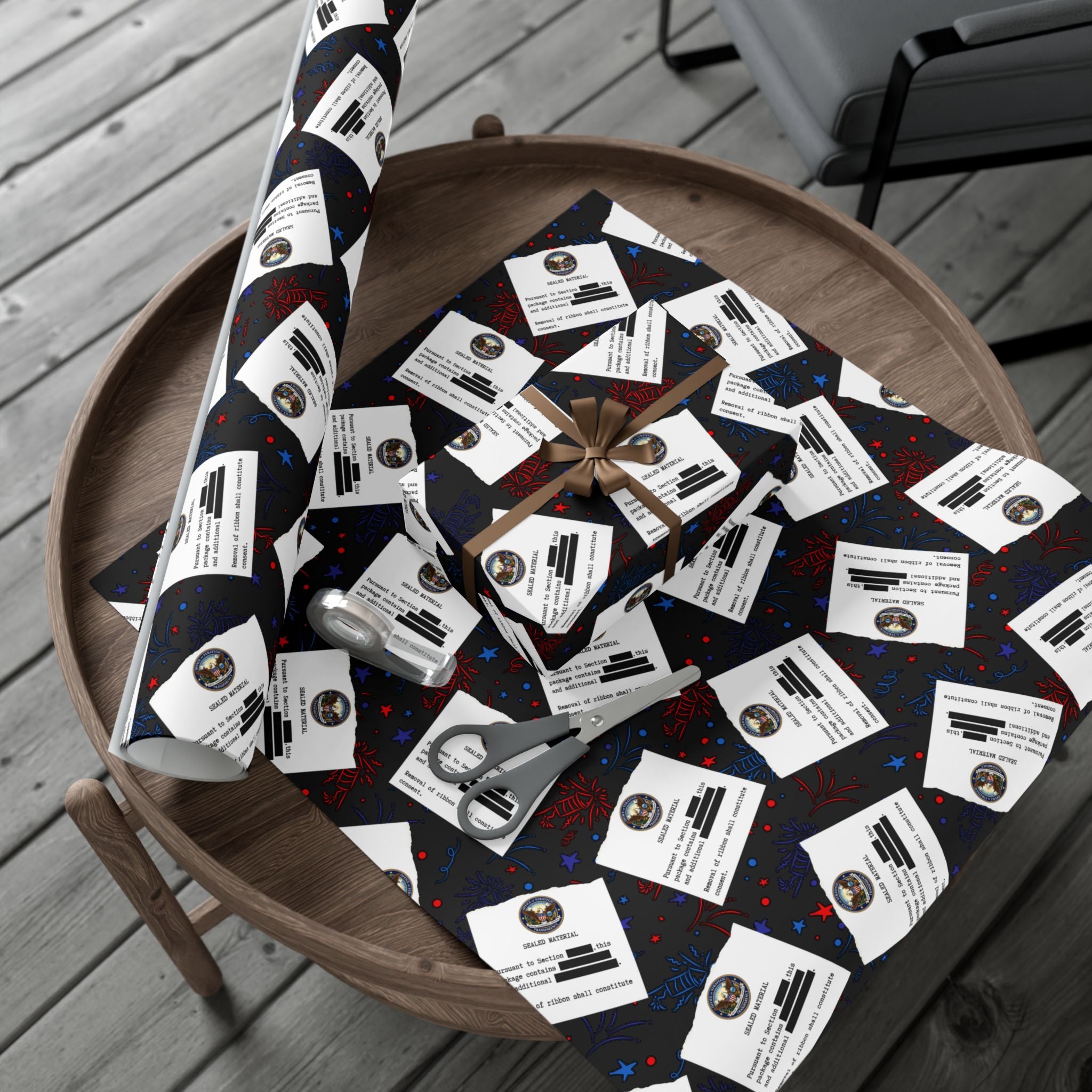 Classified Celebration Gift Wrap – Patriotic Parody Fireworks Wrapping Paper