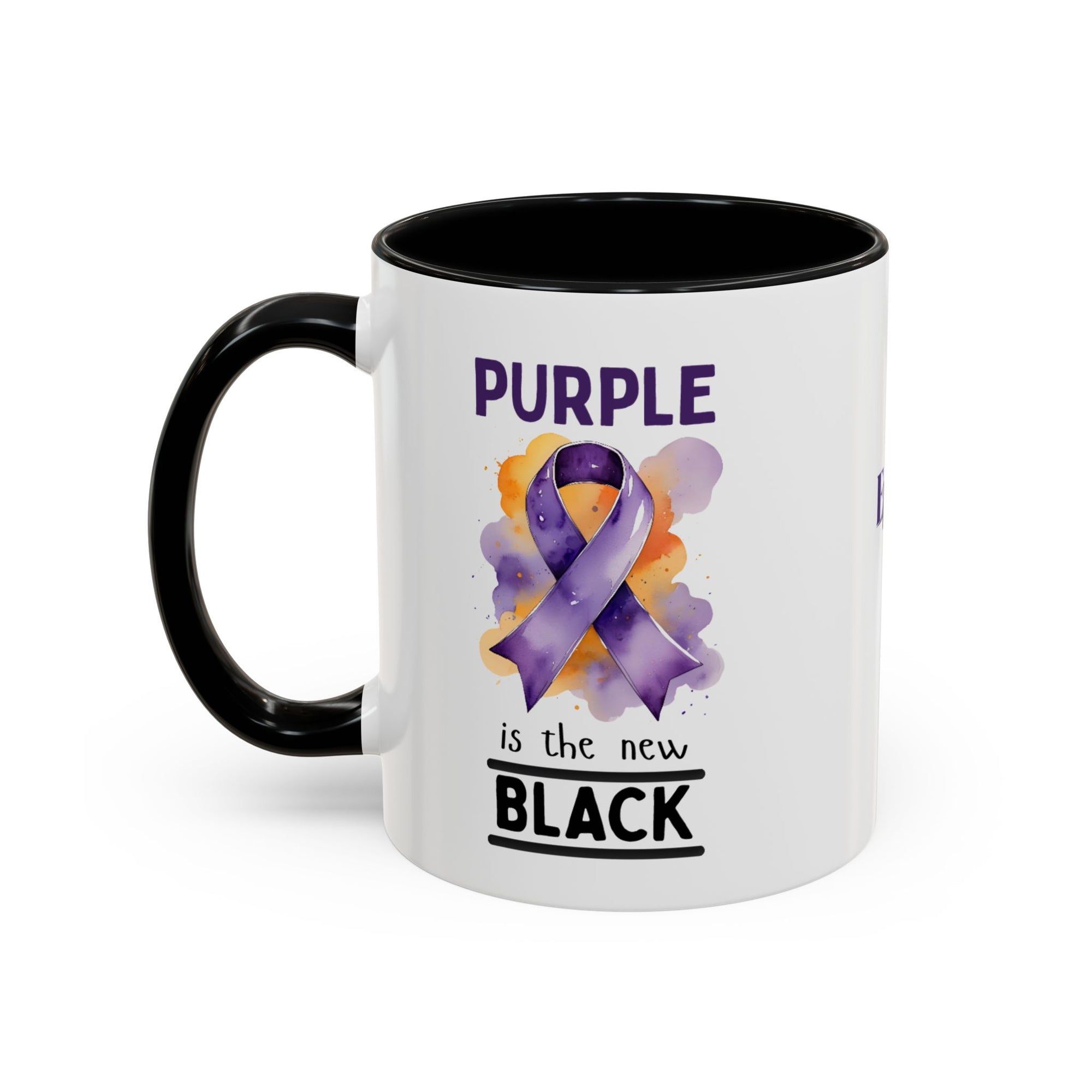 Purple Ribbon Accent Coffee Mug