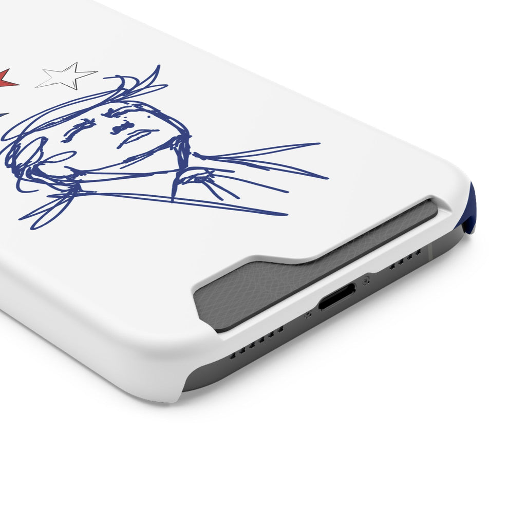 Swoop Guy iPhone Case – Minimal Line Portrait Patriotic Design, Slim Protective Case with Card Slot