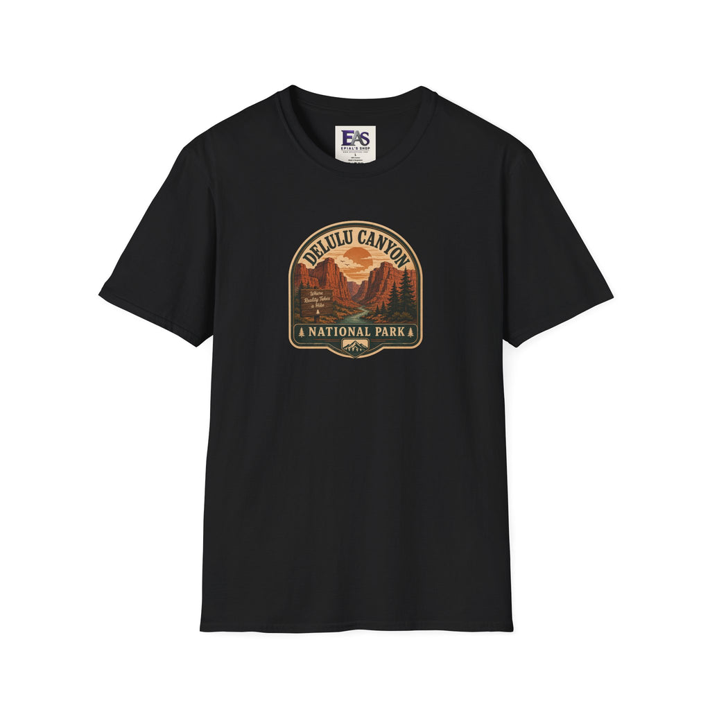 Delulu Canyon National Park Unisex T-Shirt | Funny Retro National Park Parody Tee