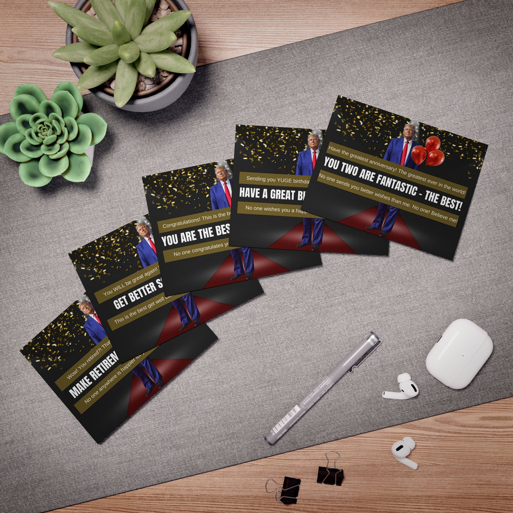 Donald Trump Multi-Design Greeting Cards, Blank Inside (5-Pack)