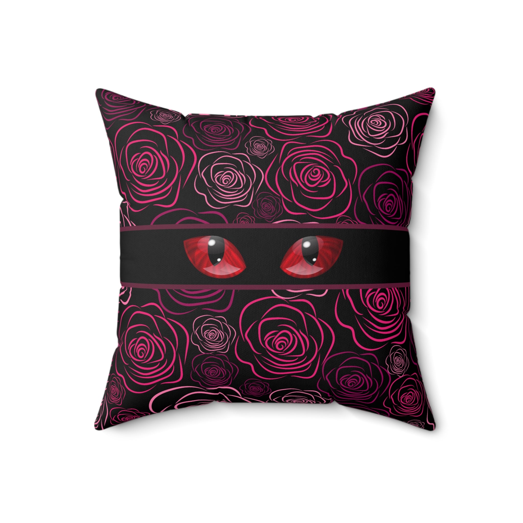 Moody Rose Cat Eyes Throw Pillow