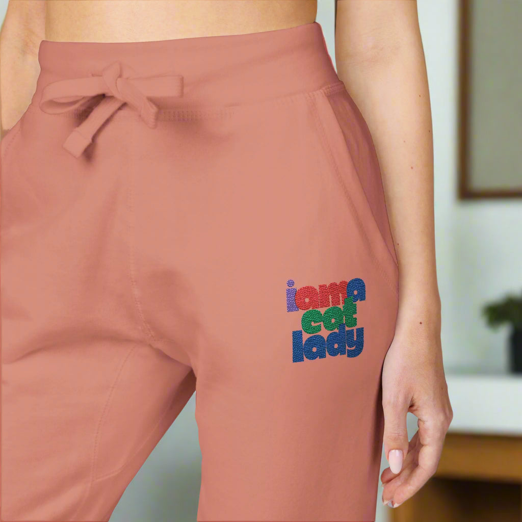 Cozy Embroidered Unisex Fleece Sweatpants for Relaxation