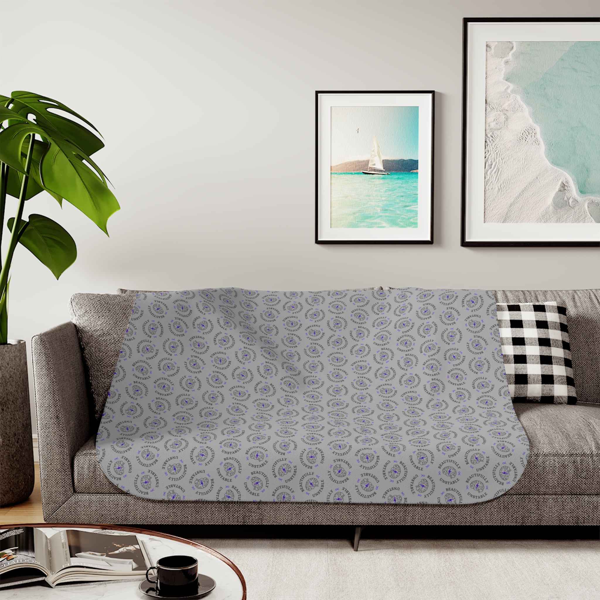 Beautifully Unstable Sherpa Blanket – Cozy Awareness Throw