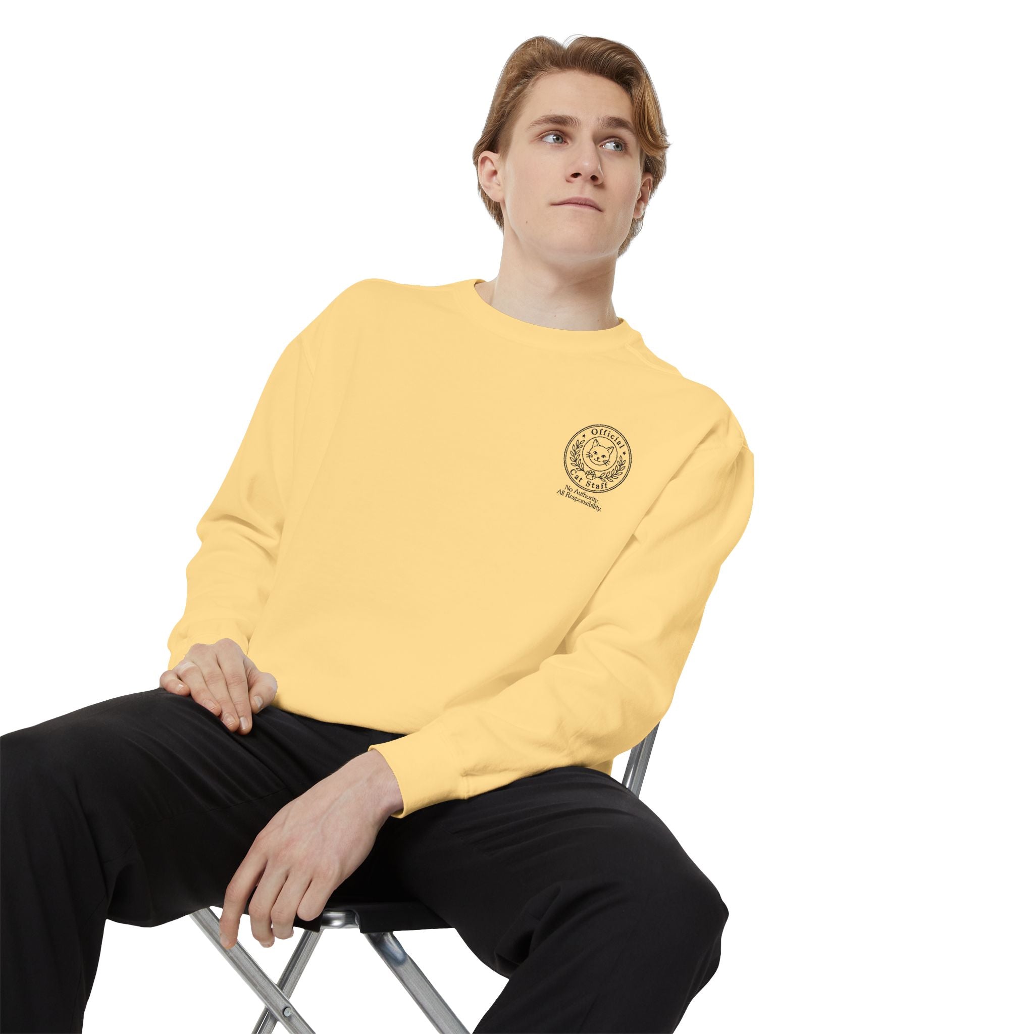 Official Cat Staff Embroidered Relaxed-Fit Sweatshirt