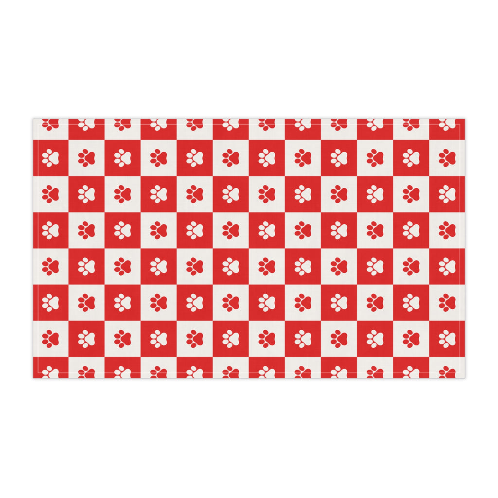 Red & White Paws Tea Towels (cotton, poly)