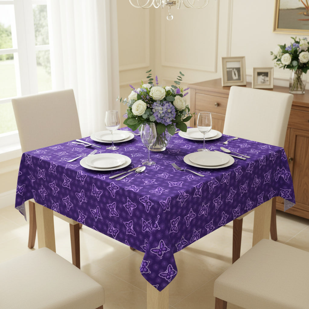 Purple Butterfly Tablecloth – Awareness-Inspired Home Decor