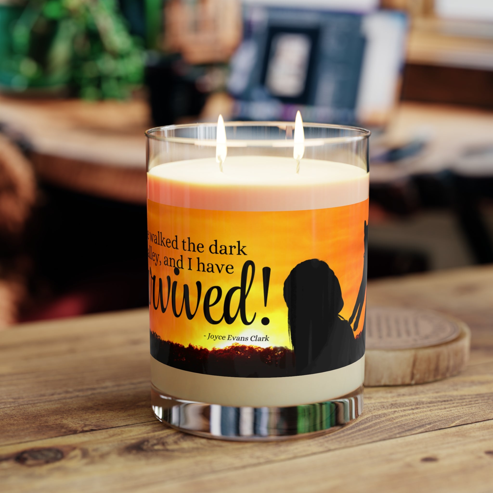 Photo depicting the ​Cat Lady Strong Scented Candle - Full Glass, 11oz from EpiAl's Shop.