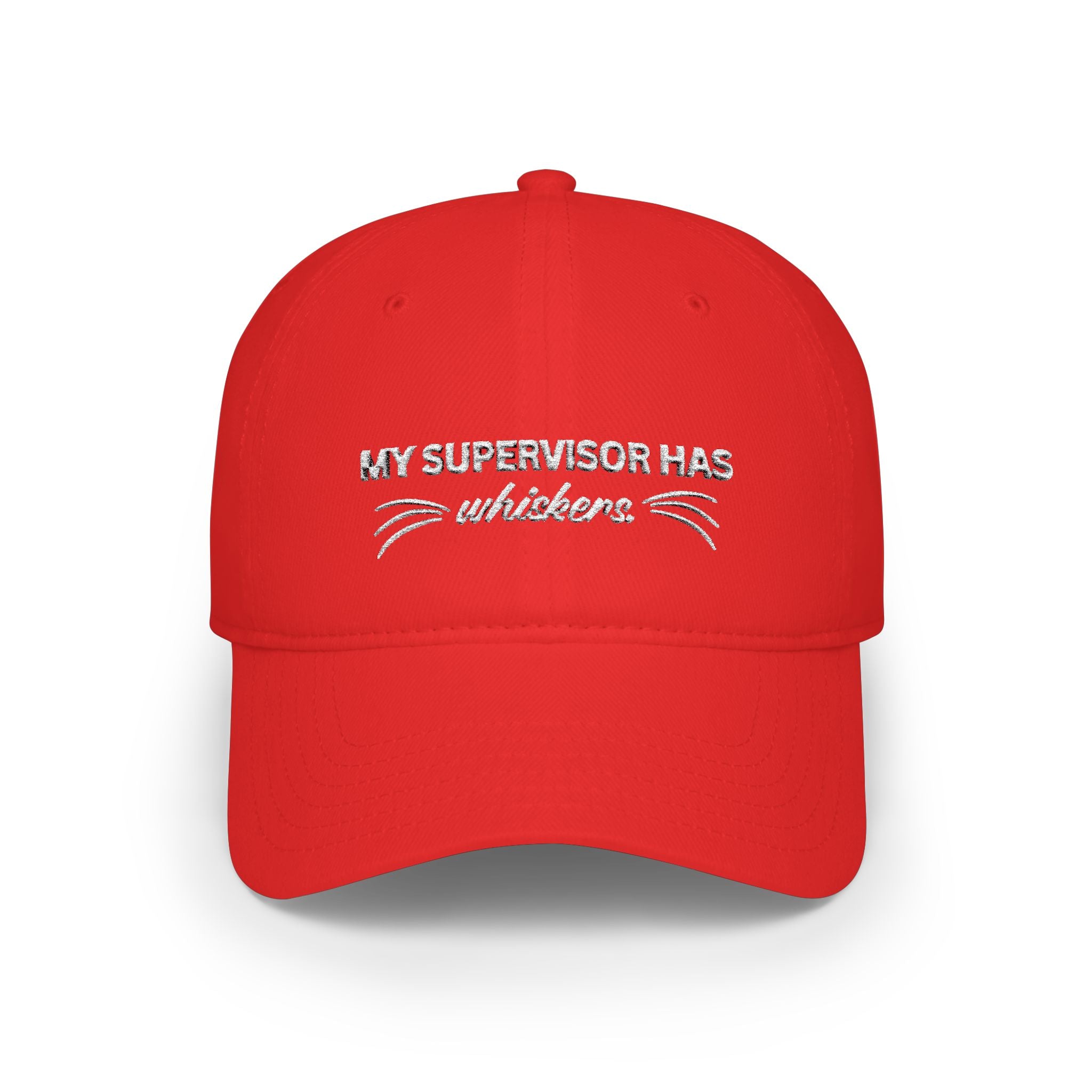 My Supervisor Has Whiskers Embroidered Cat Lover Baseball Cap