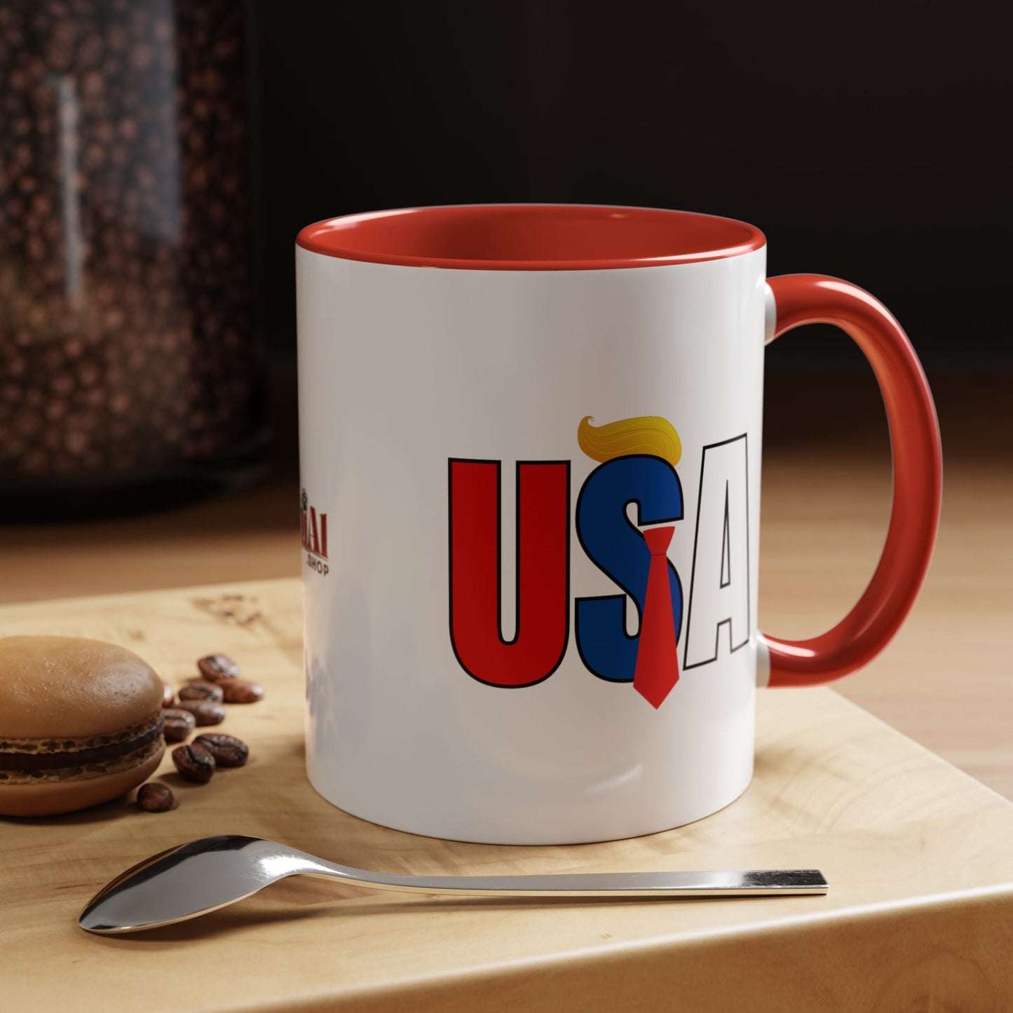 Trump USA Accent Coffee Mug Printify
