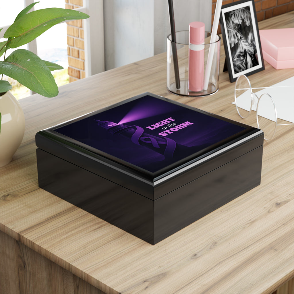 “Light in the Storm” Epilepsy Awareness Black Jewelry Box