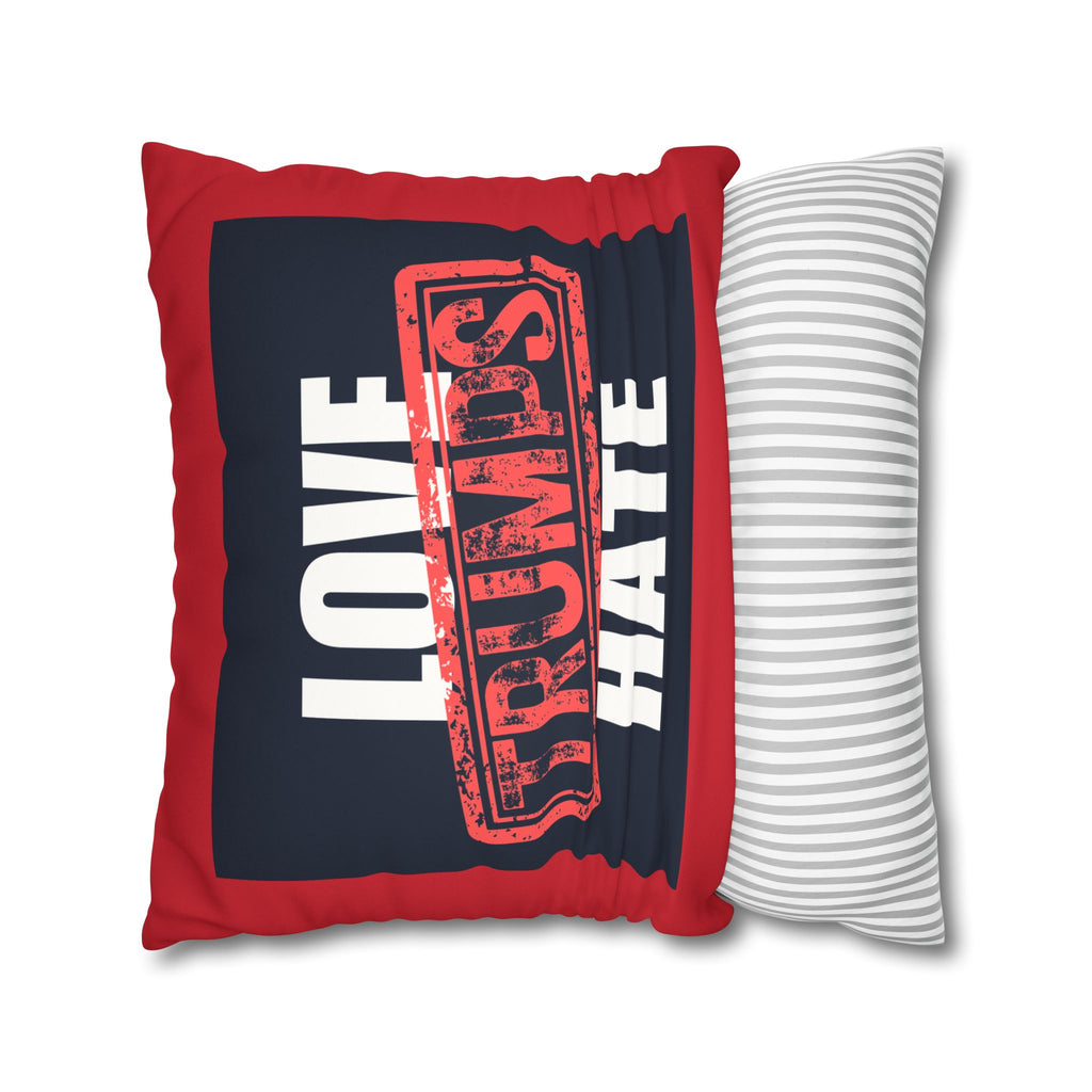 Love Trumps Hate Faux Suede Square Pillowcase - Cozy Decor for a Positive Vibe