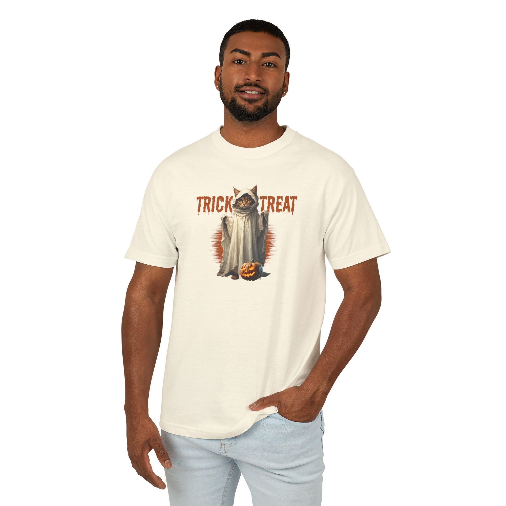 Halloween Trick or Treat Kitty Unisex Tee, Halloween Shirt