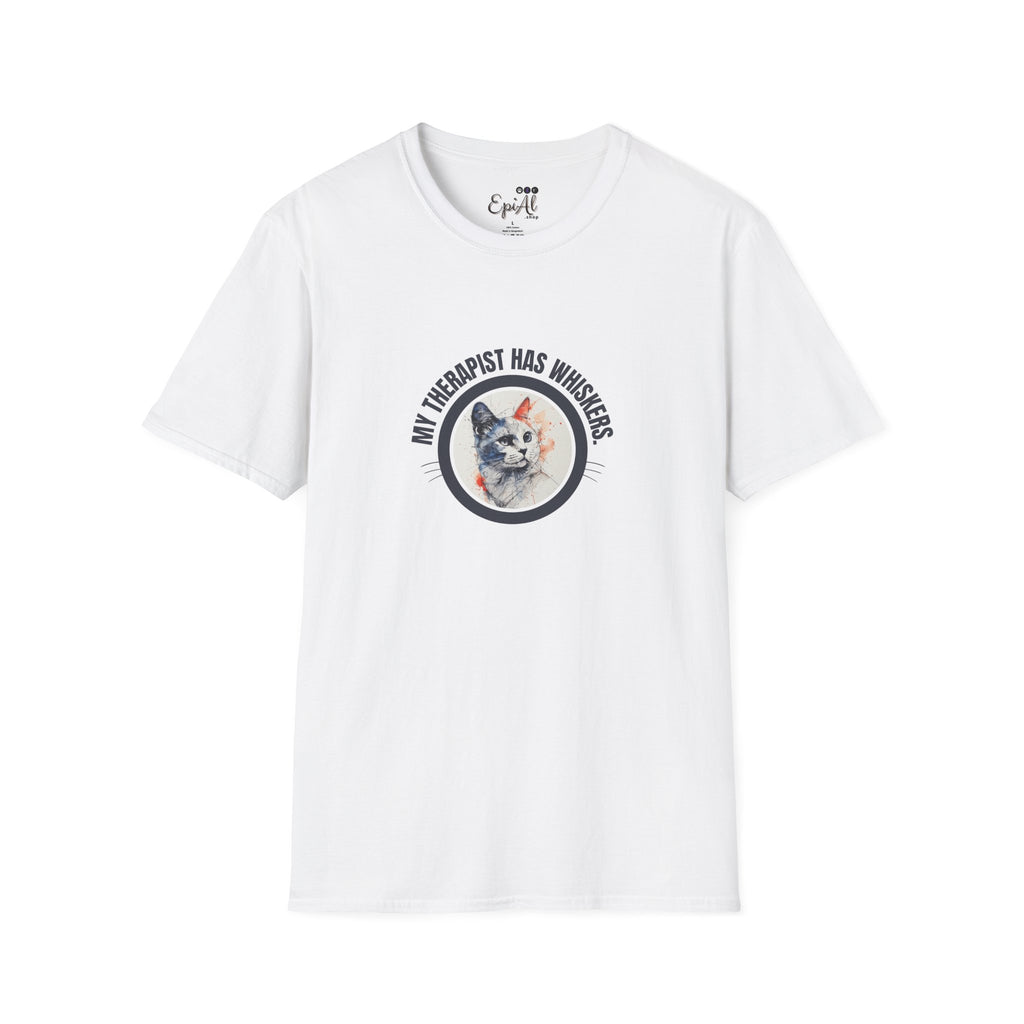 Whimsical Cat Therapy T-Shirt | Cute Pet Lover Tee