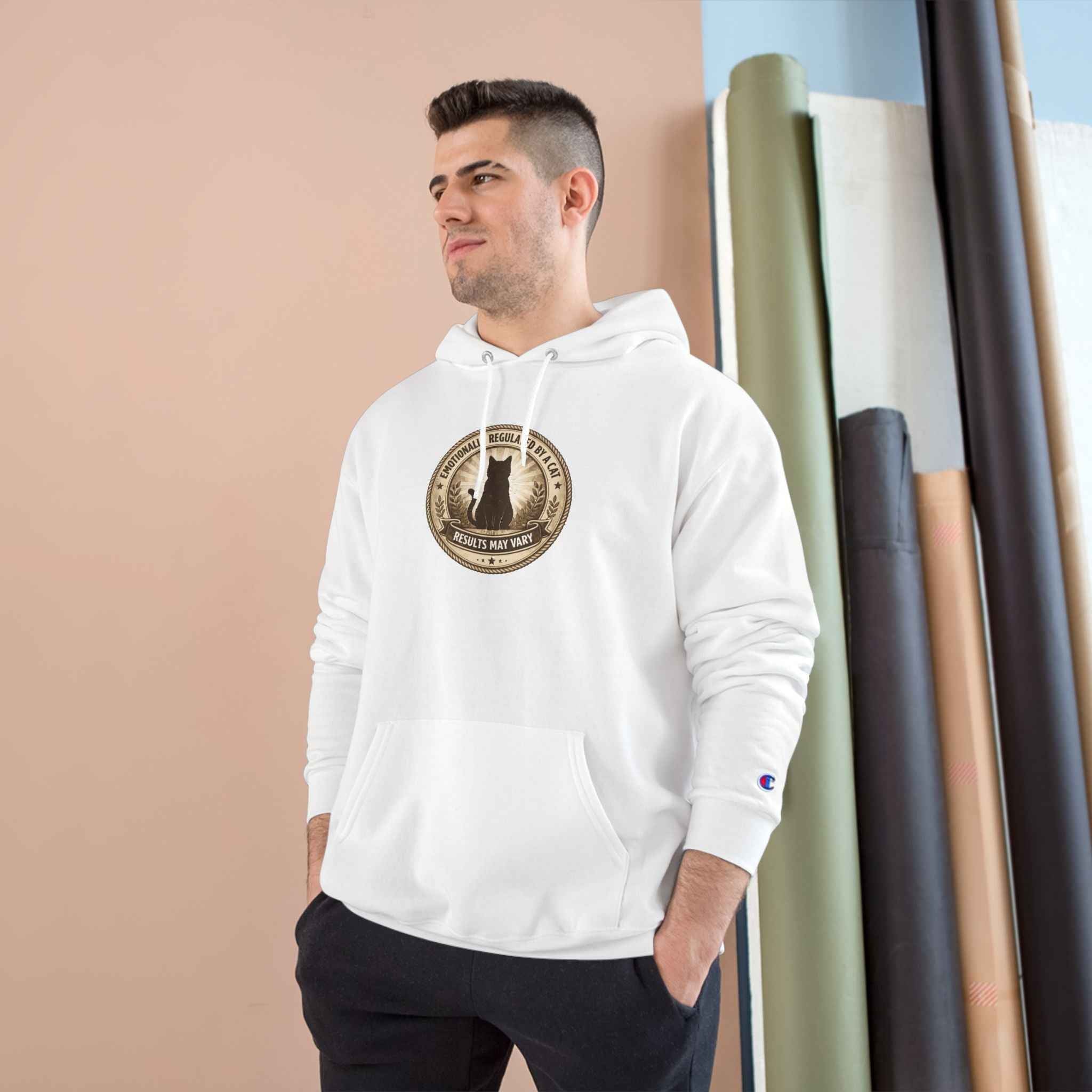 Emotionally Regulated by a Cat Hoodie (Champion® Sweatshirt)