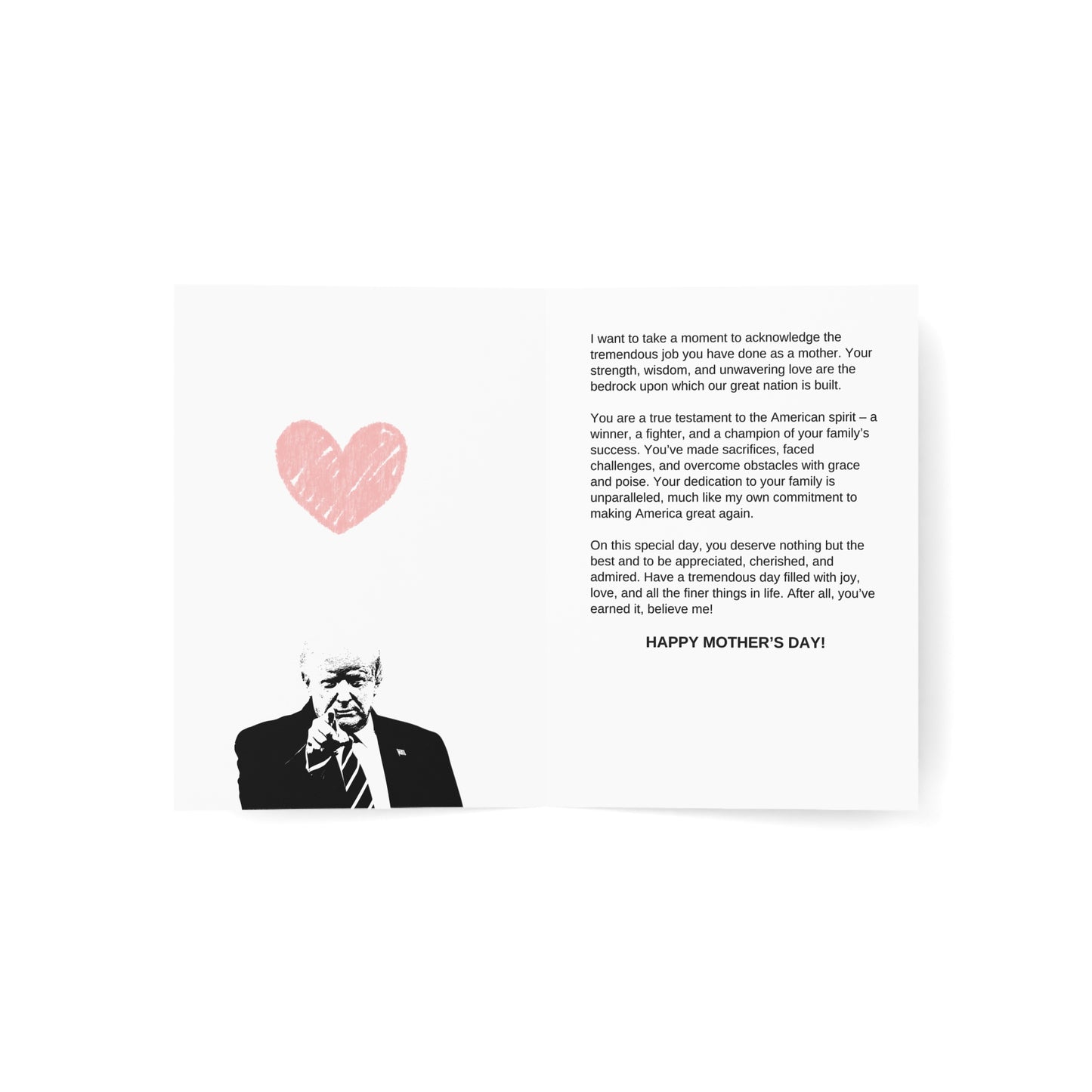 Novelty Trump Mother's Day Greeting Cards - Set of 1, 10, 30, or 50
