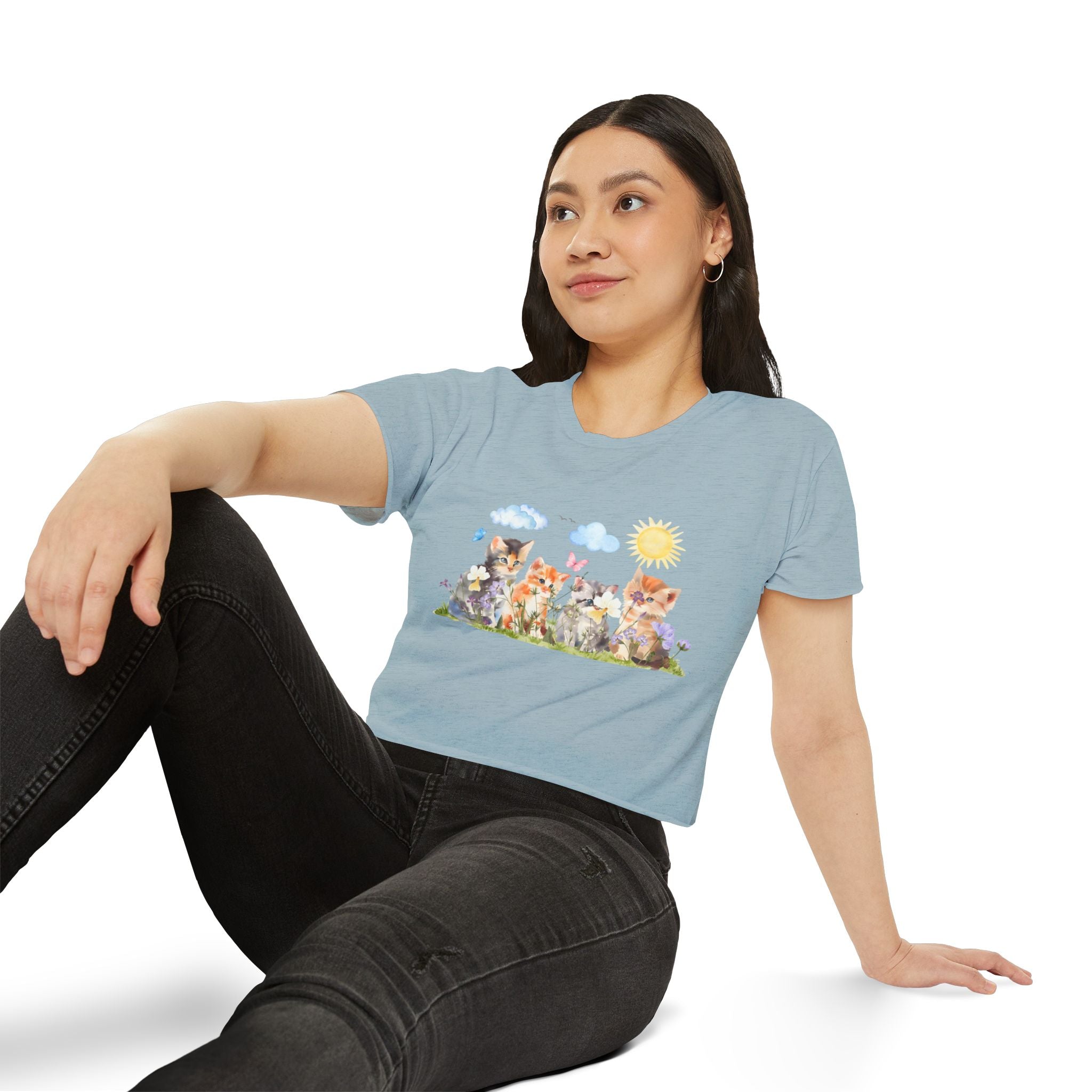 Whiskers in Bloom Watercolor Crop Top