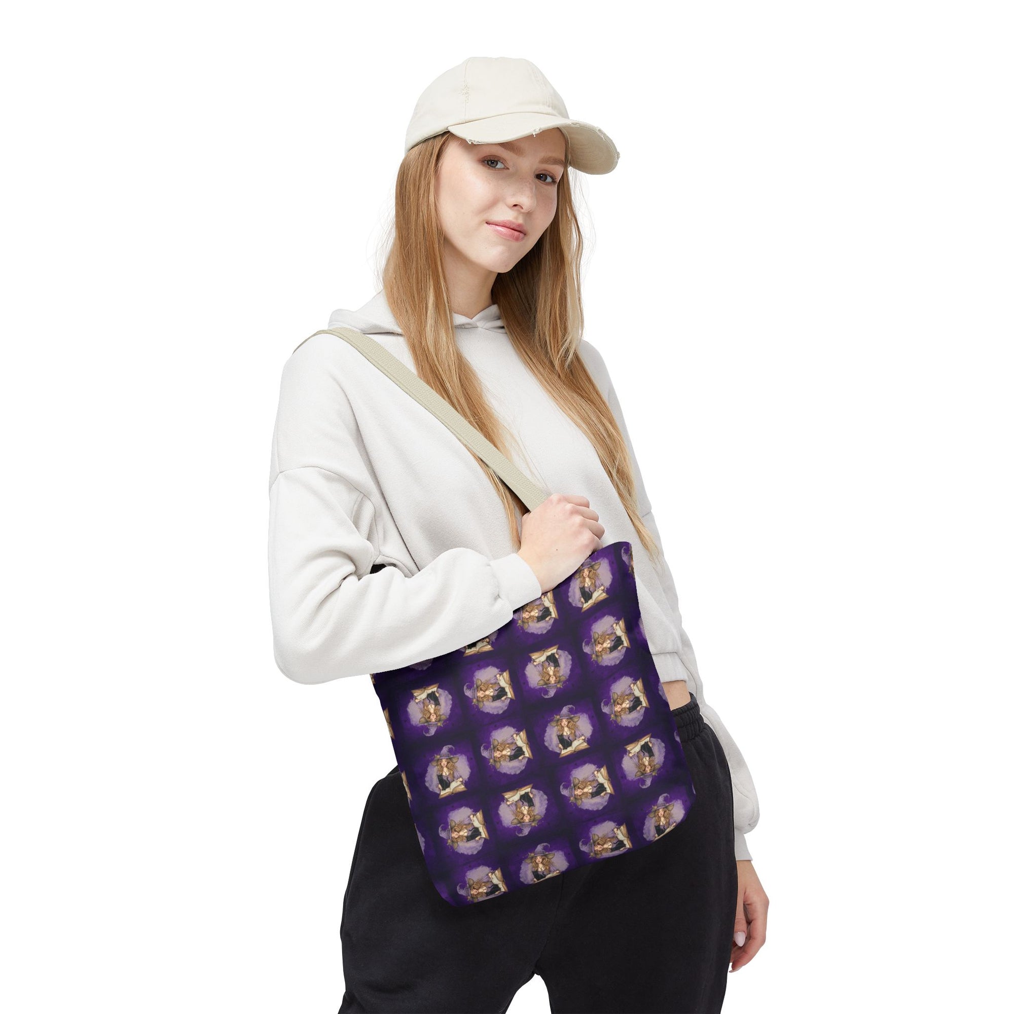 Vibrant Witchy Cat Lady Tote Bag