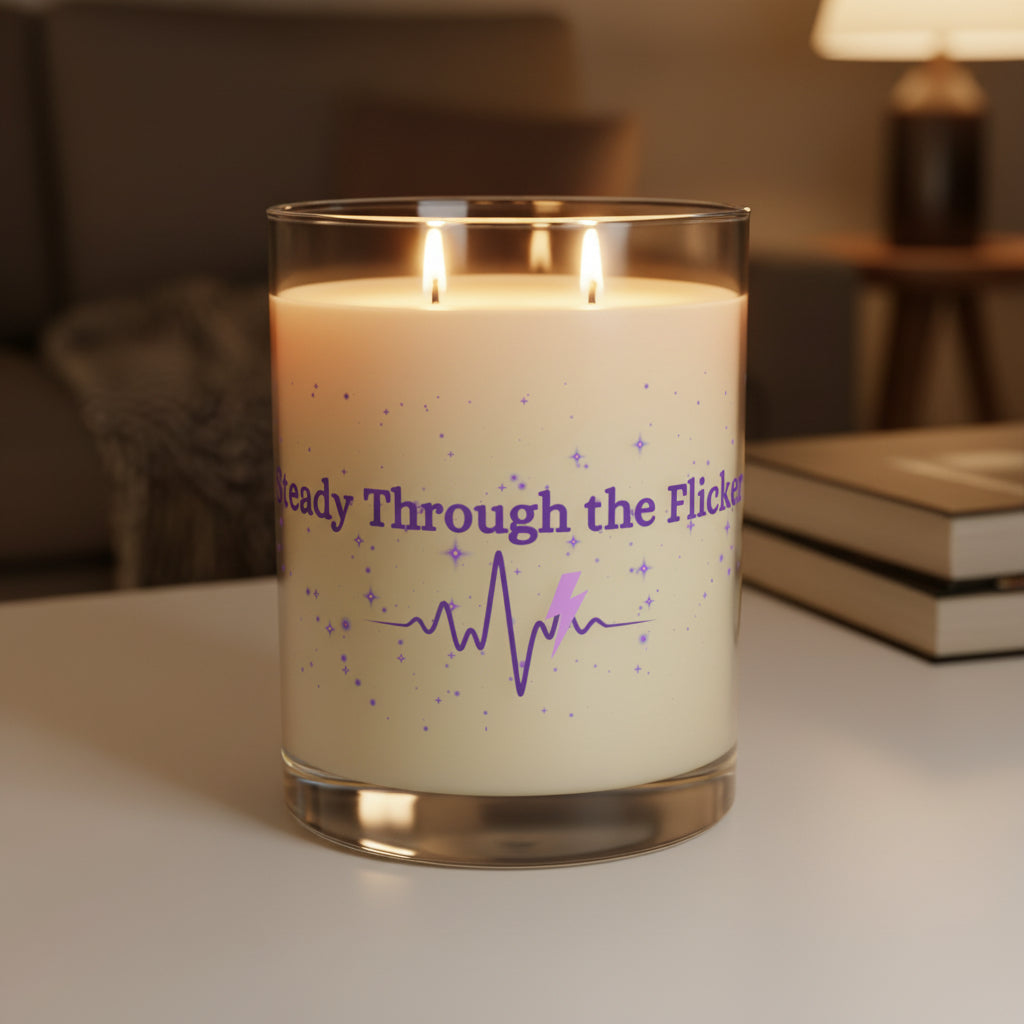 Steady Through the Flicker Candle – Neurostrong Epilepsy Awareness Soy Candle