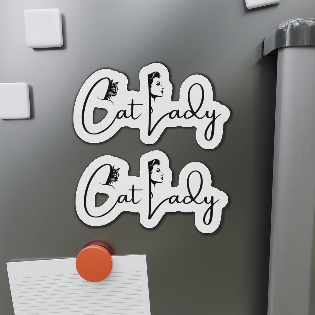 Cat Lady Die-Cut Magnets - Perfect Gift for Cat Lovers Printify