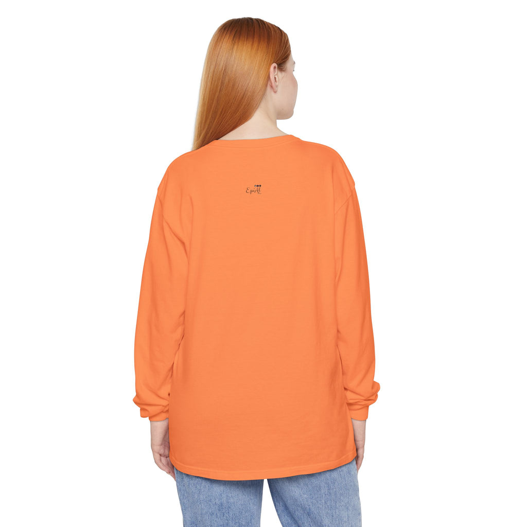 Halloween Cat Long Sleeve Tee, Unisex Spooky Shirt