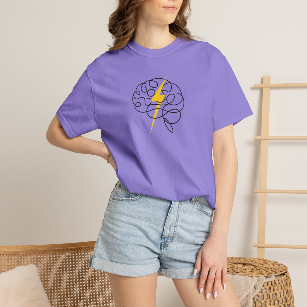 Electric Mind Brain Lightning Garment-Dyed T-Shirt