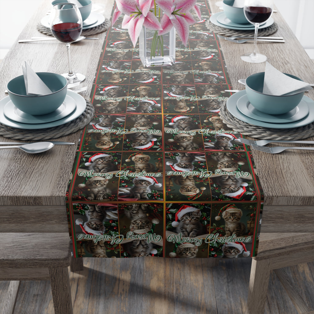 Meowy Christmas Festive Table Runner