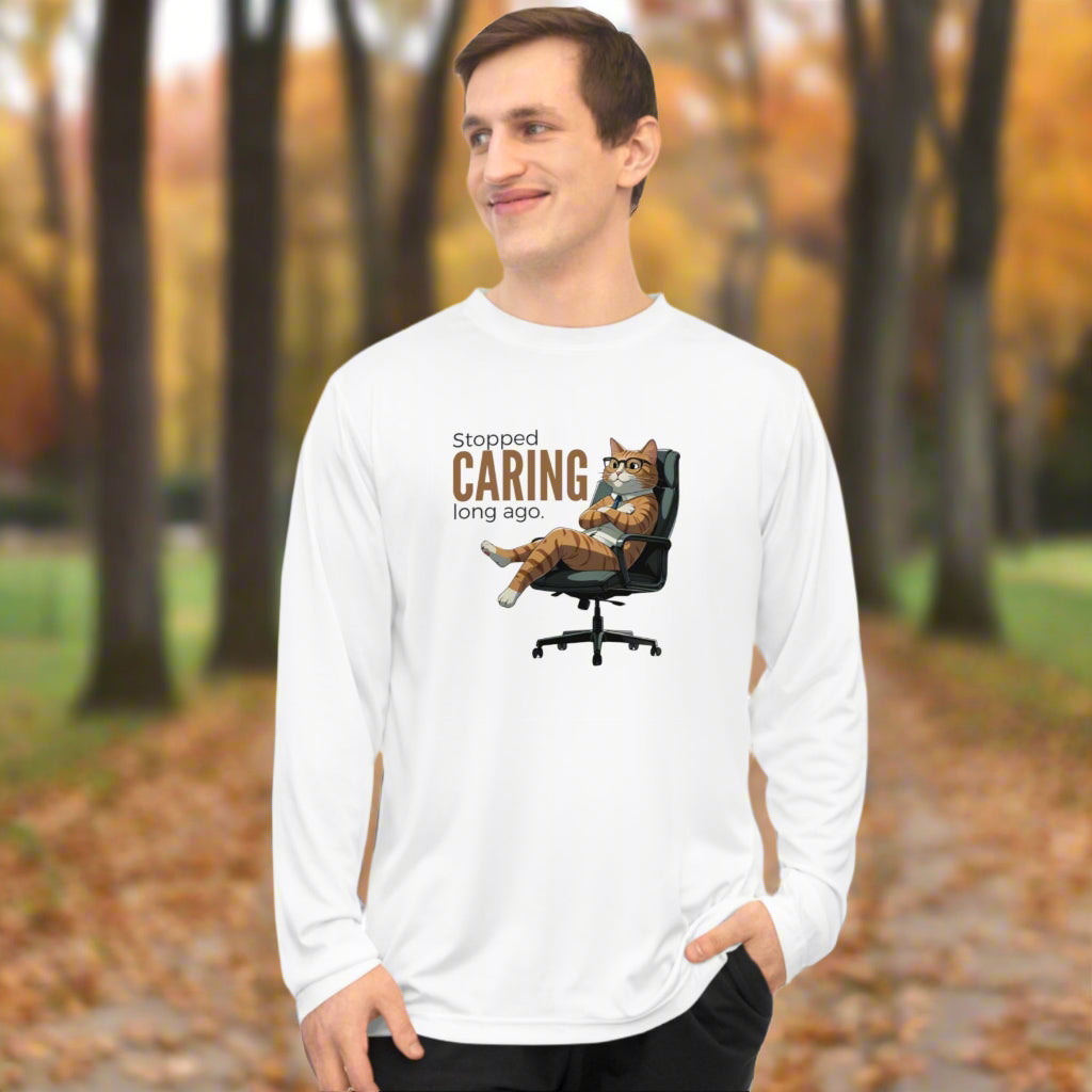 Funny Office Cat Unisex Performance Long Sleeve Shirt
