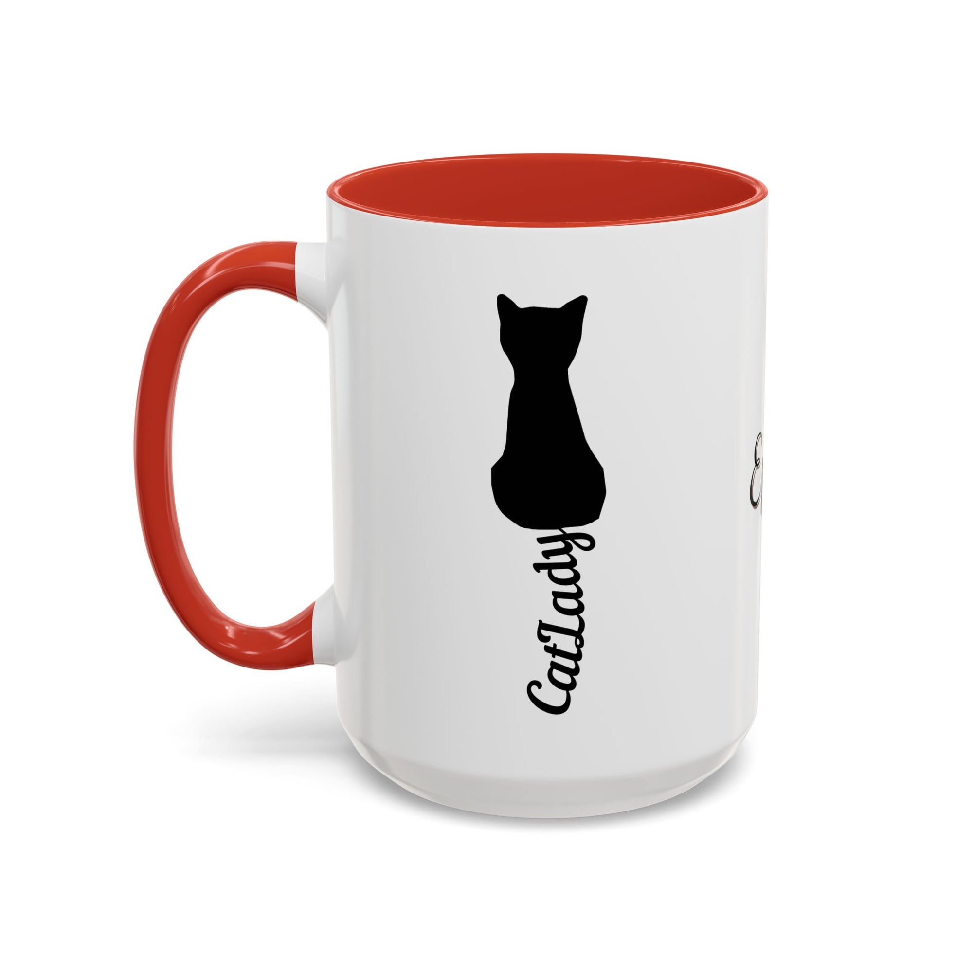 Cursive Tail Cat Lady Coffee Mug, Gift for Cat Lovers