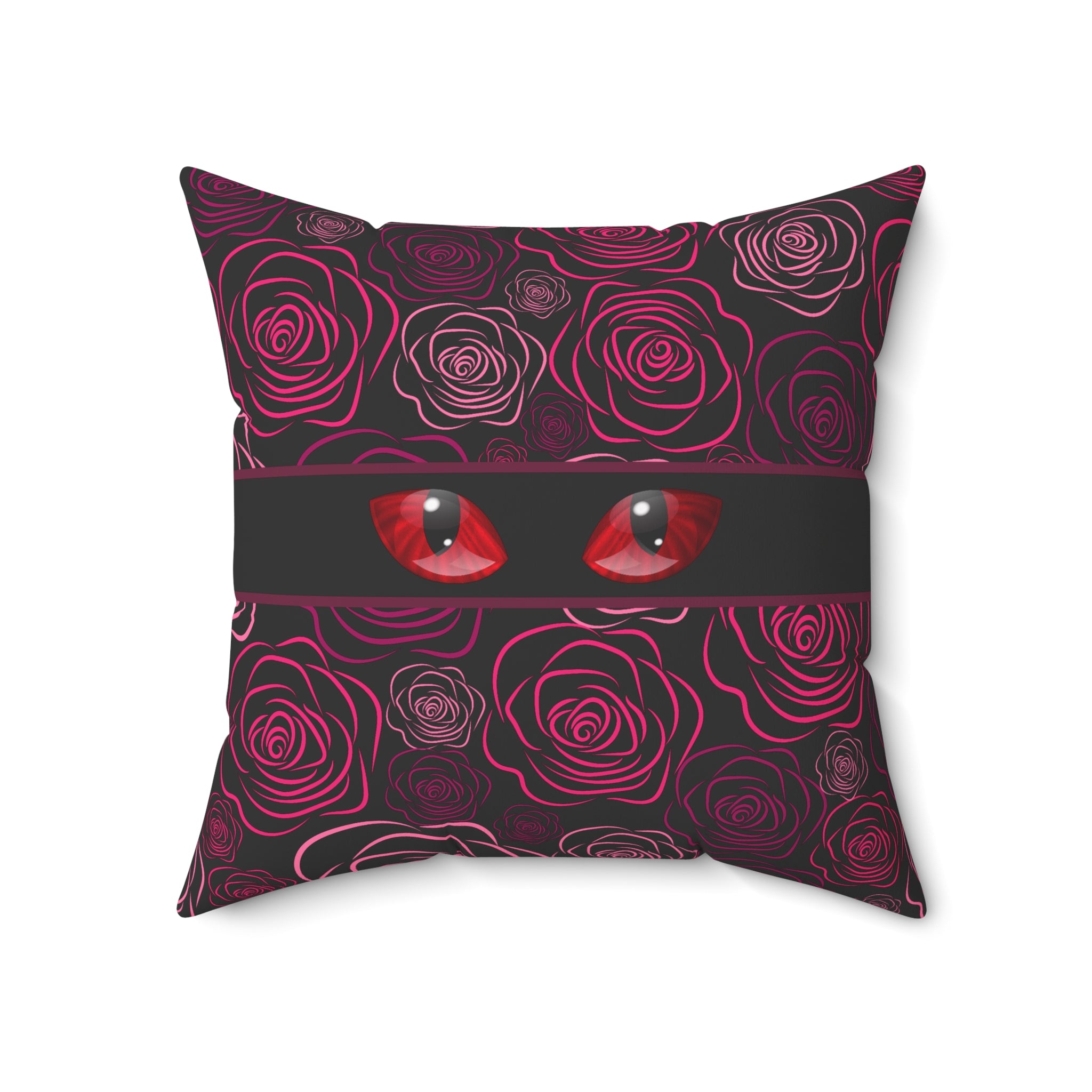 Moody Rose Cat Eyes Throw Pillow