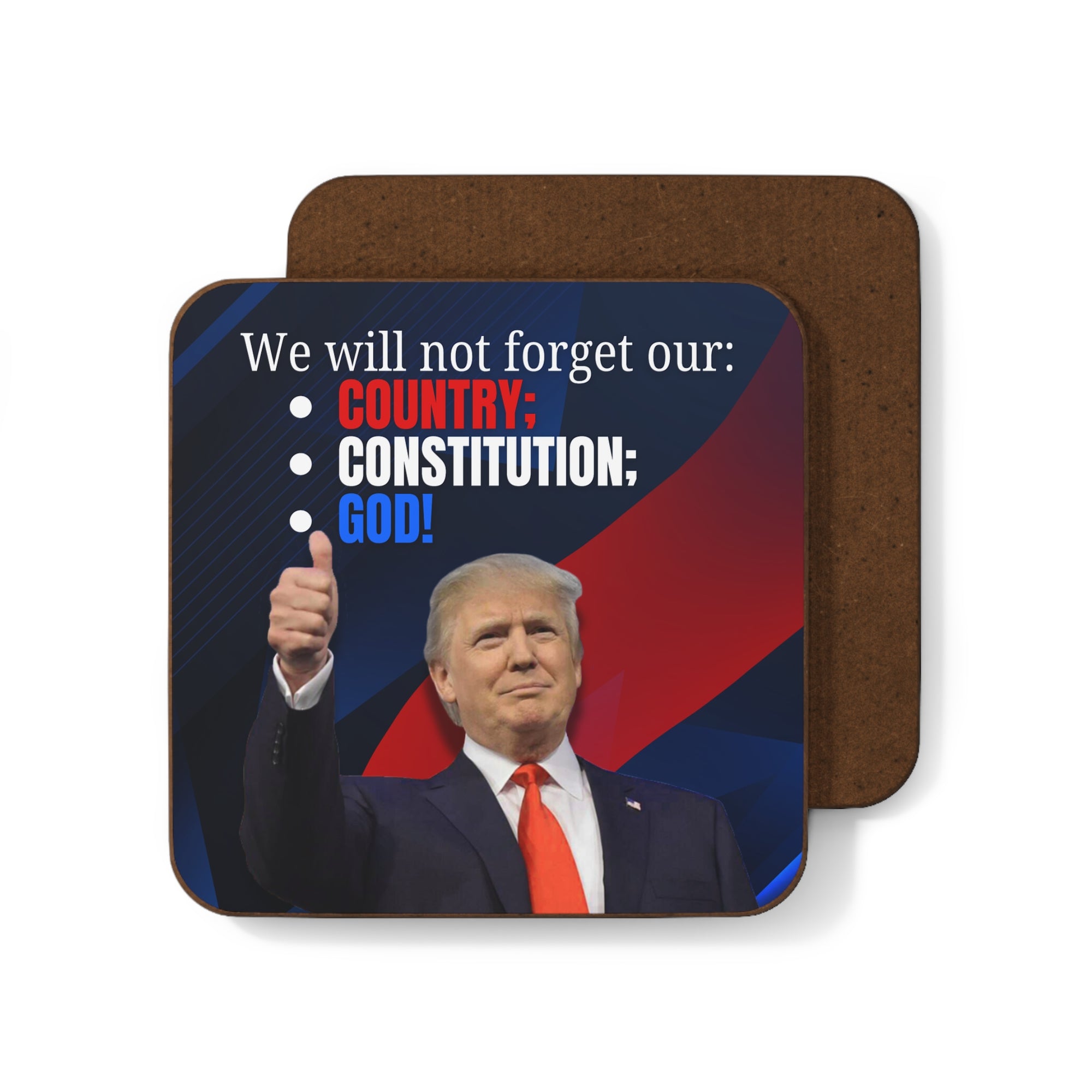 Trump Country Constitution God Hardboard Back Coaster