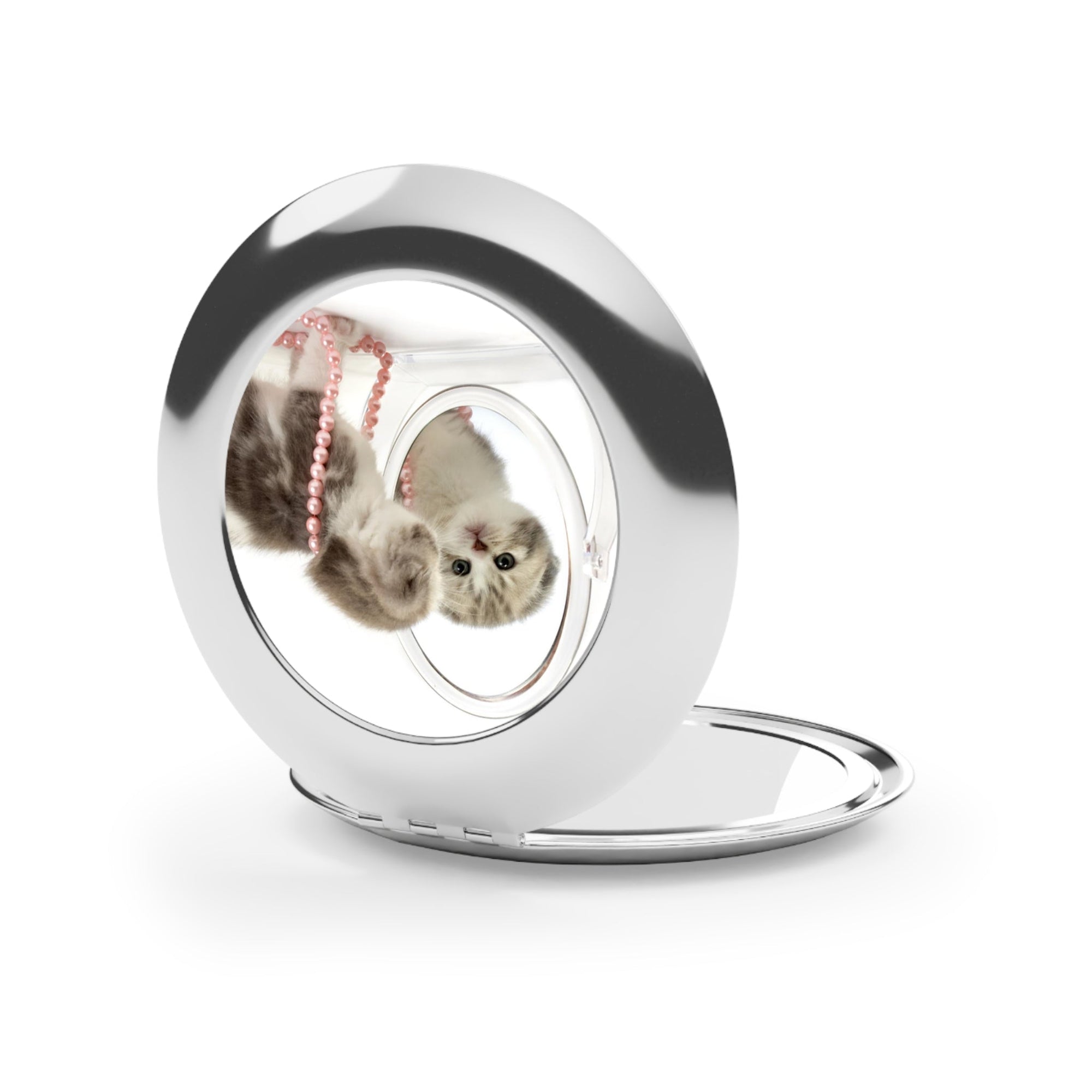 Adorable Kitten Compact Travel Mirror - Perfect for Pet Lovers Printify