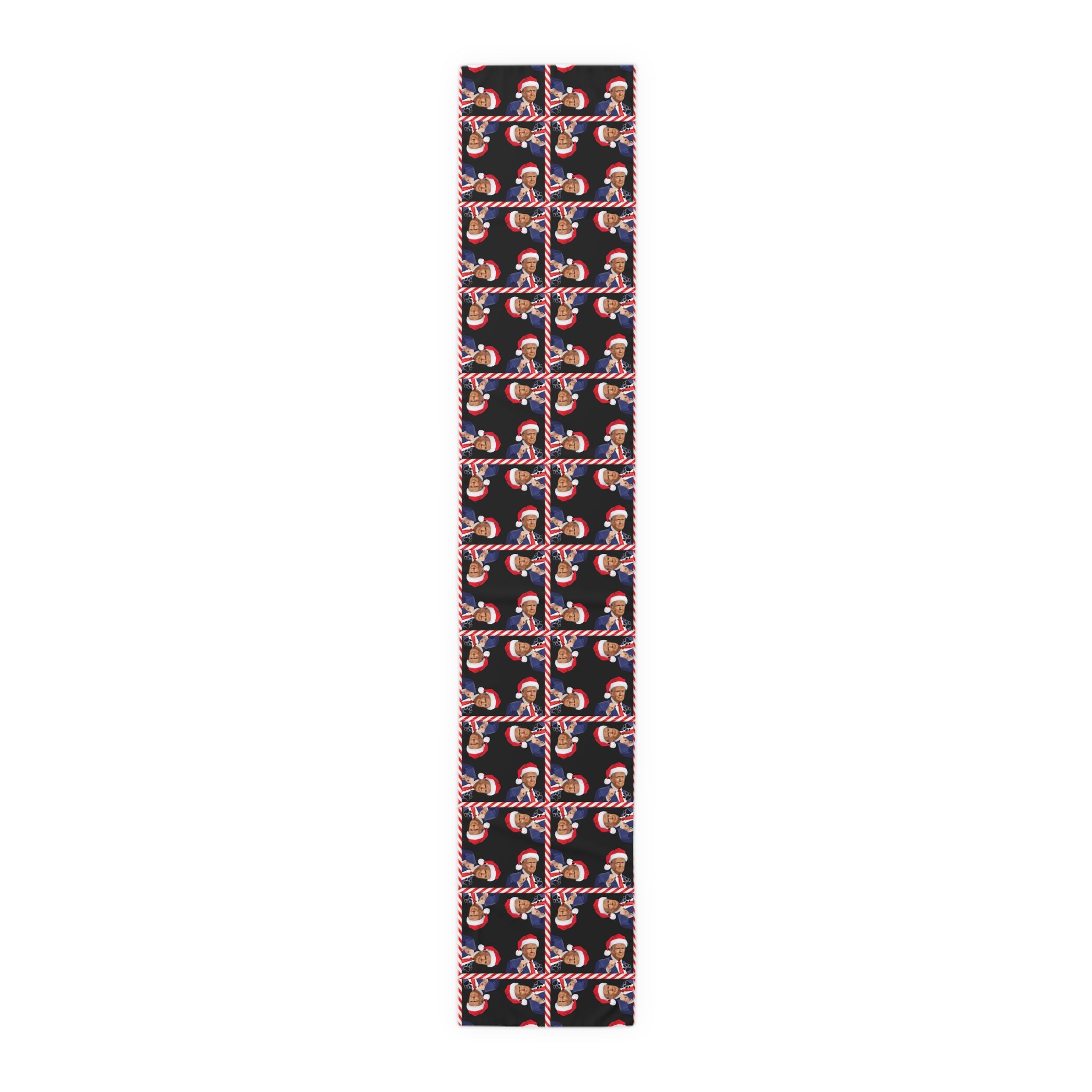 Photo depicting the ​Trump Novelty Christmas Table Runner (Cotton, Poly) from EpiAl's Shop.