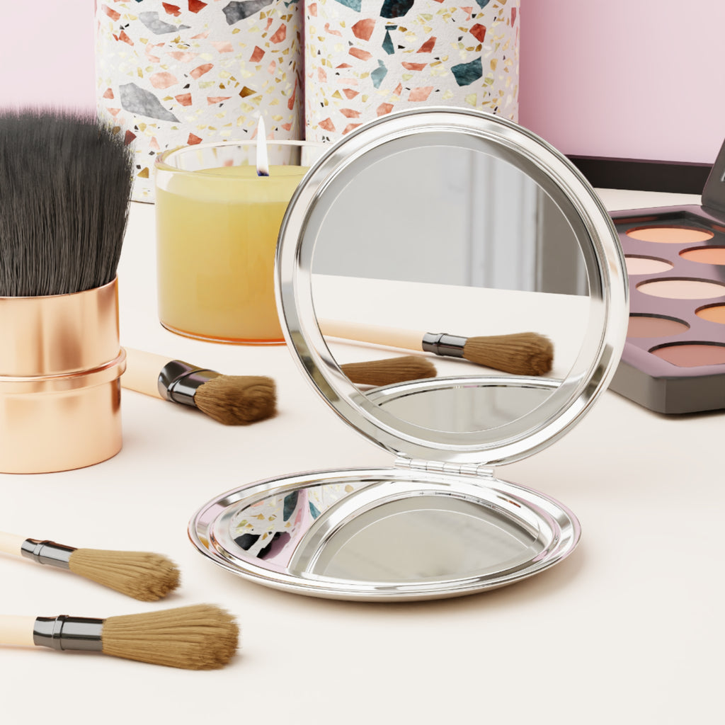 Elegant Swirly Cat Design Compact Travel Mirror