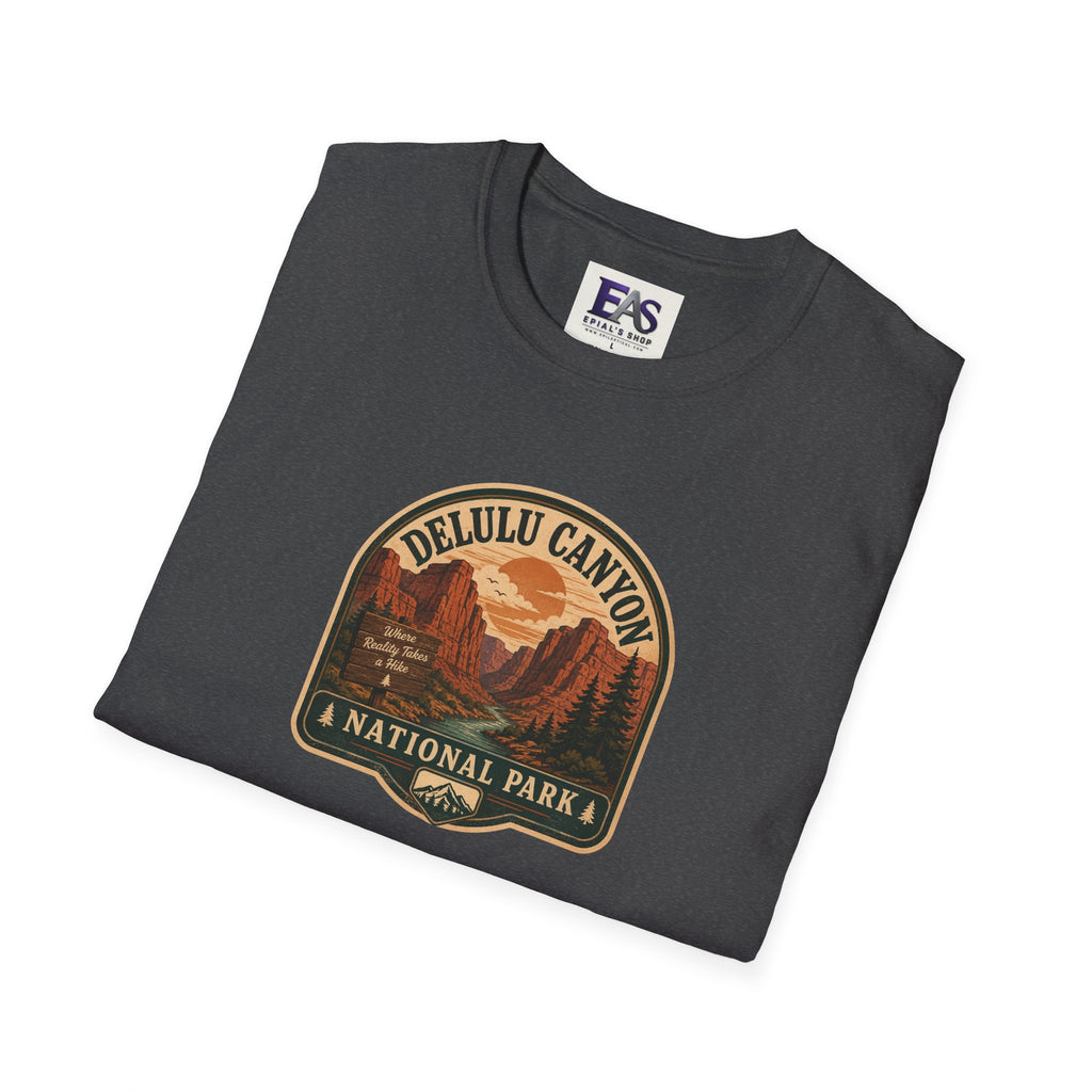 Delulu Canyon National Park Unisex T-Shirt | Funny Retro National Park Parody Tee