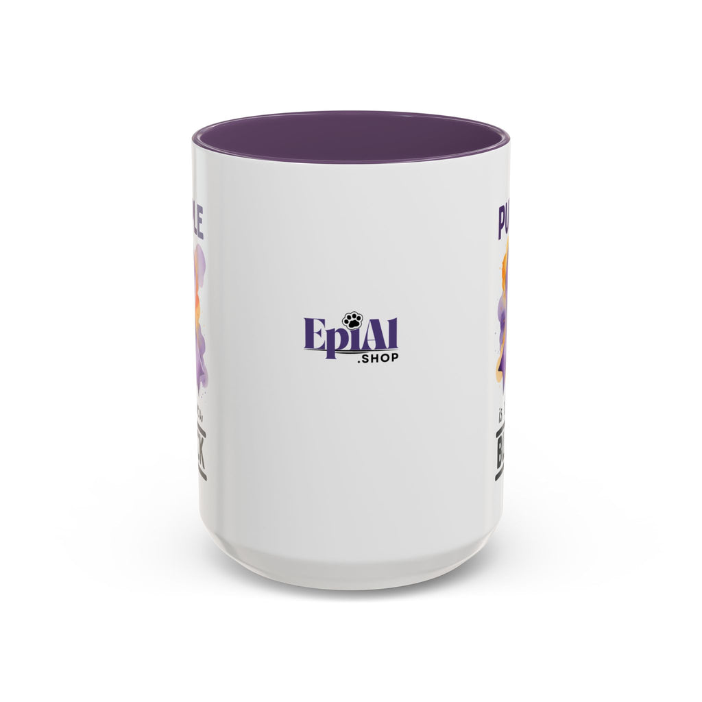 Purple Ribbon Accent Coffee Mug