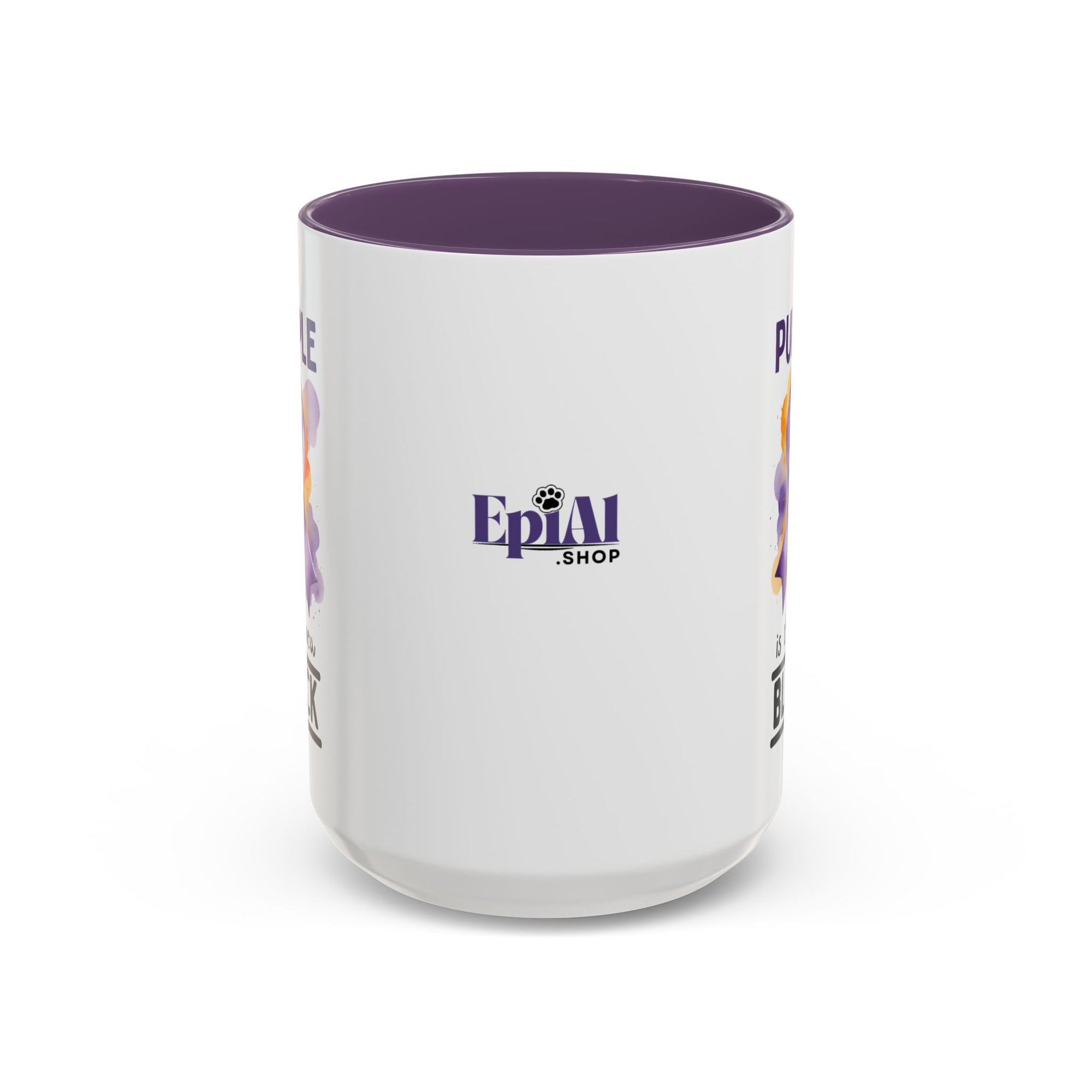 Purple Ribbon Accent Coffee Mug