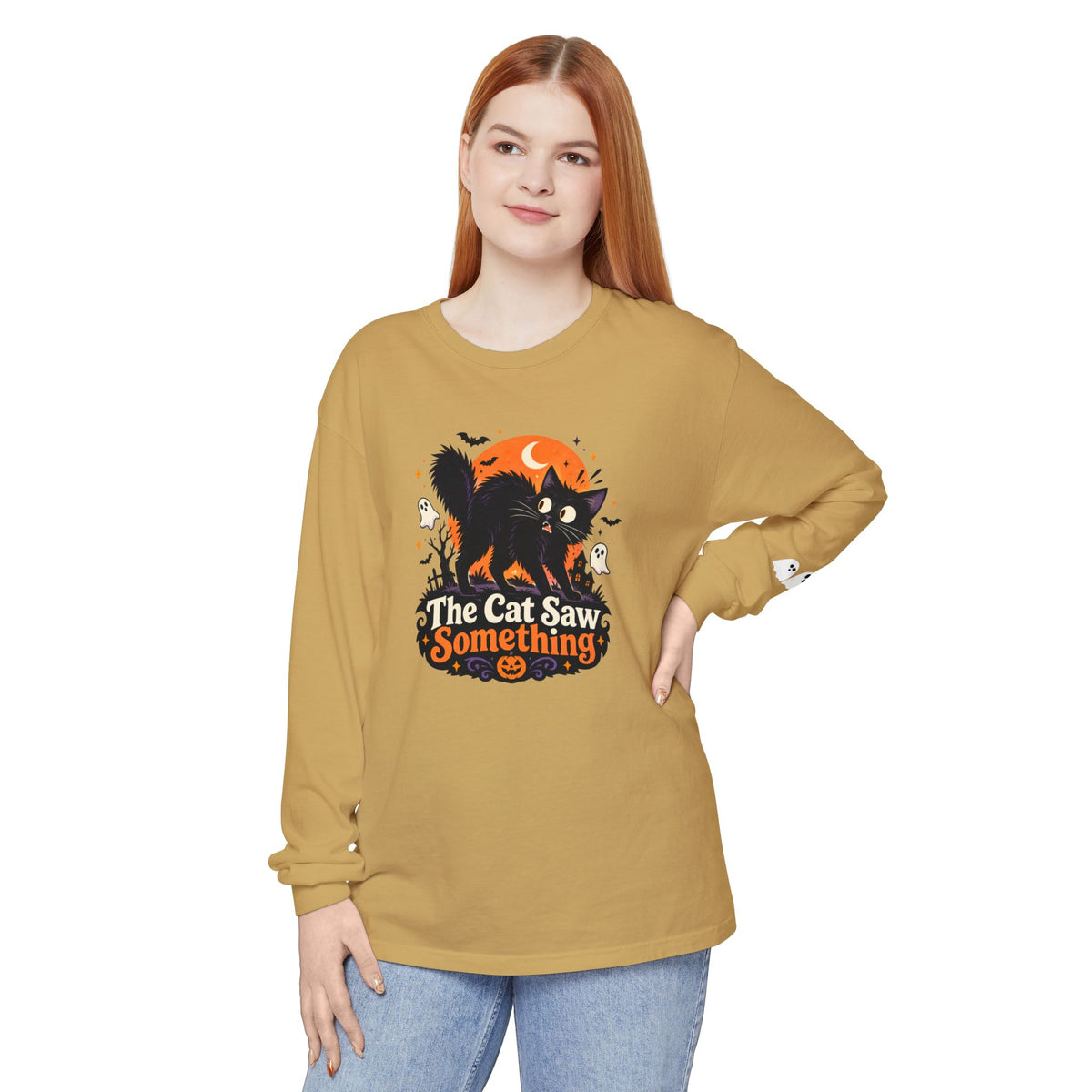 The Cat Saw Something Halloween Long Sleeve Shirt