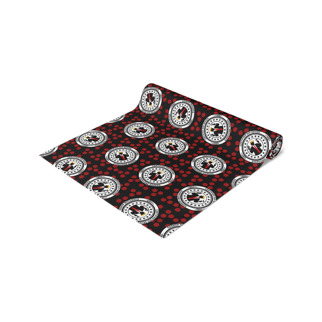 Certified Six Seven Table Runner – Political Parody Medallion Table Decor