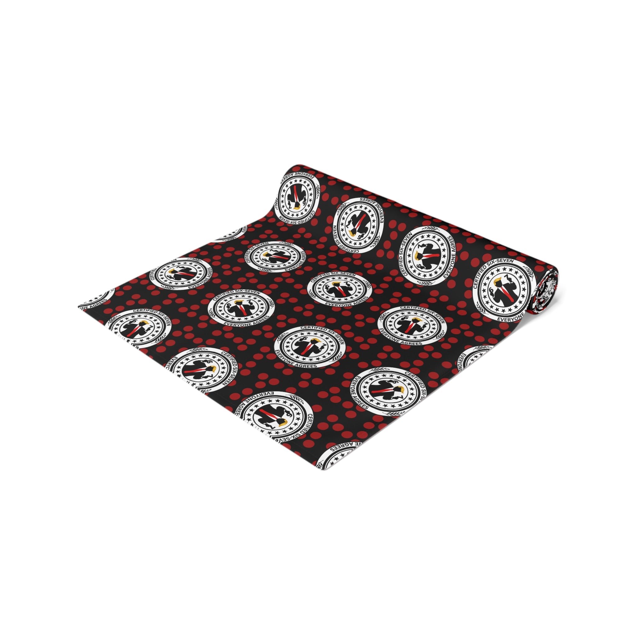 Certified Six Seven Table Runner – Political Parody Medallion Table Decor