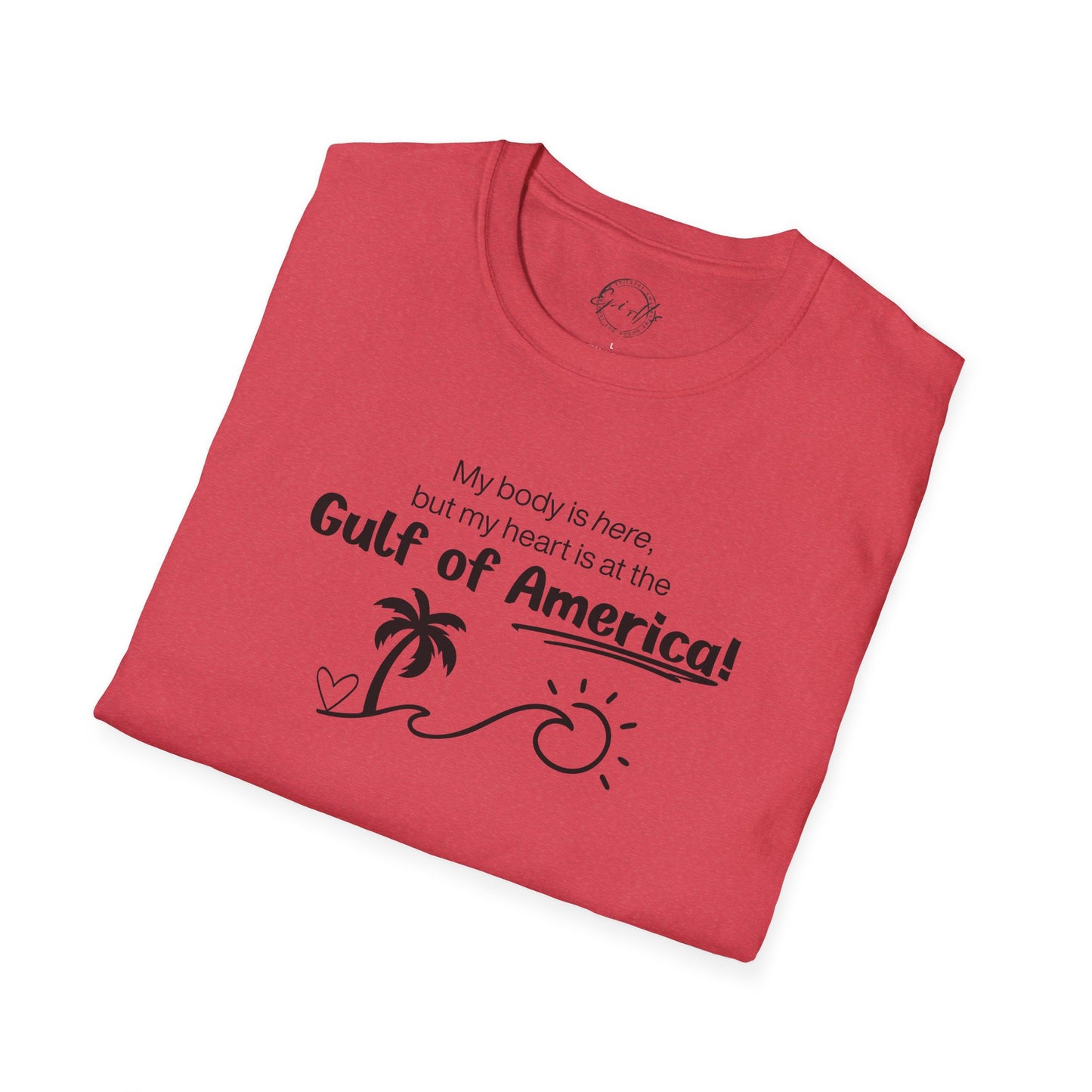 Heart at the Gulf of America Graphic T-Shirt - Perfect for Beach Lovers