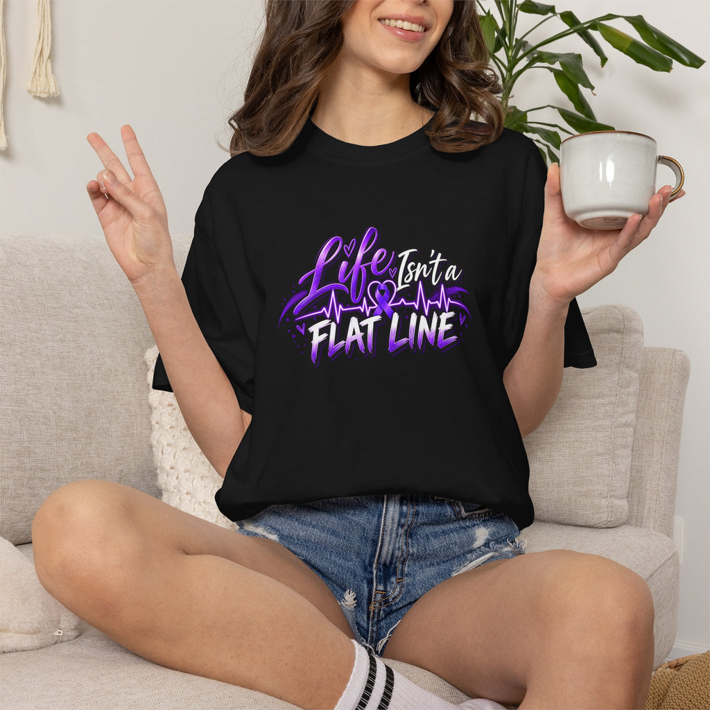 Life Isn’t a Flat Line Epilepsy Awareness Garment-Dyed T-Shirt