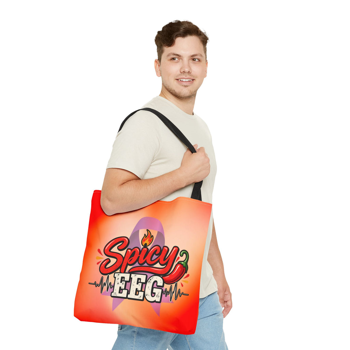 Spicy EEG Epilepsy Awareness Tote Bag | Funny Seizure Warrior Carryall