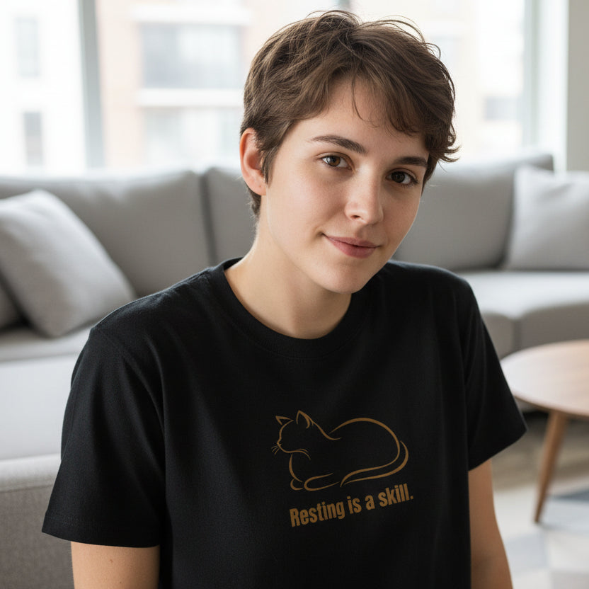 Resting Is a Skill Cat T-Shirt