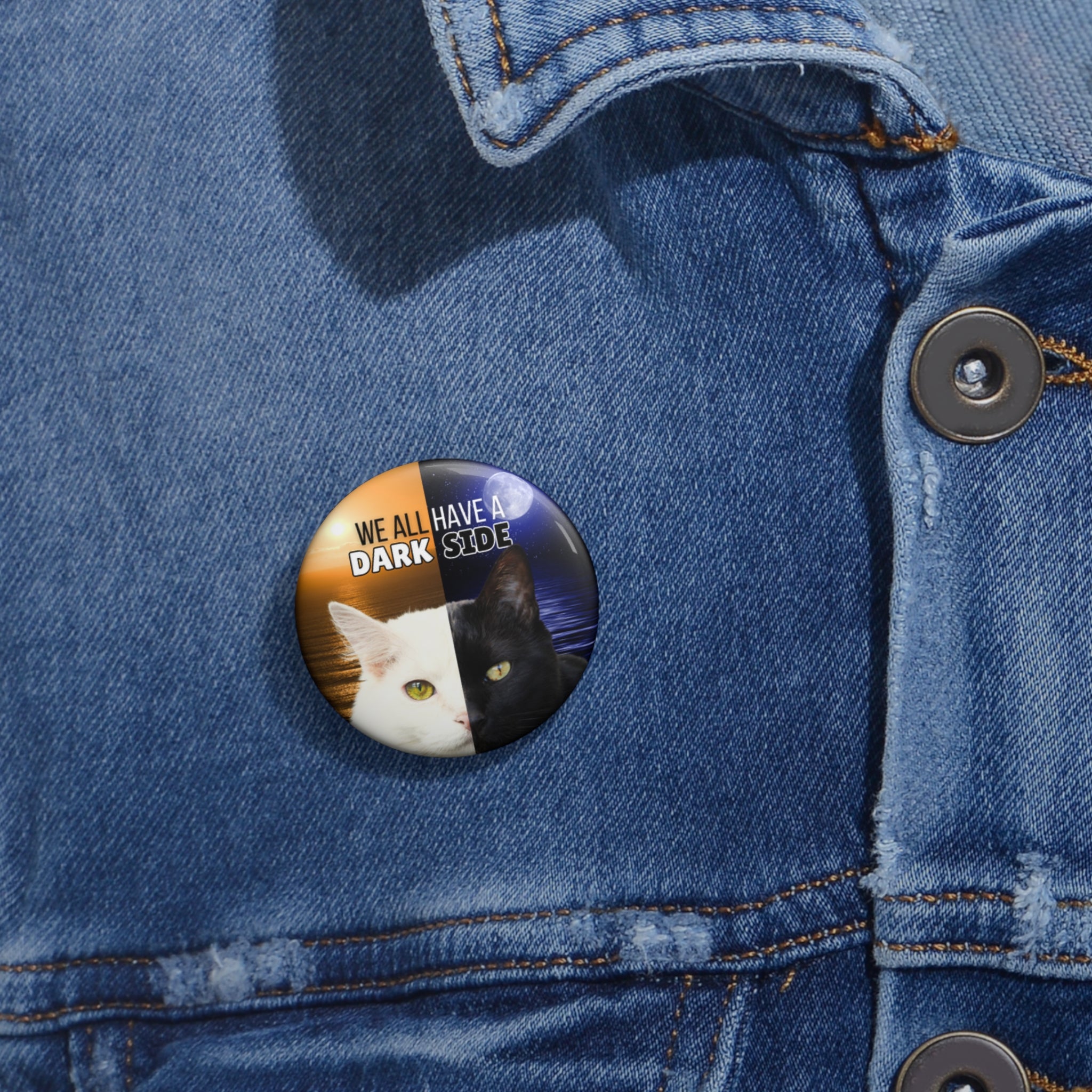 Photo depicting the ​Dark Side Pin Buttons from EpiAl's Shop.