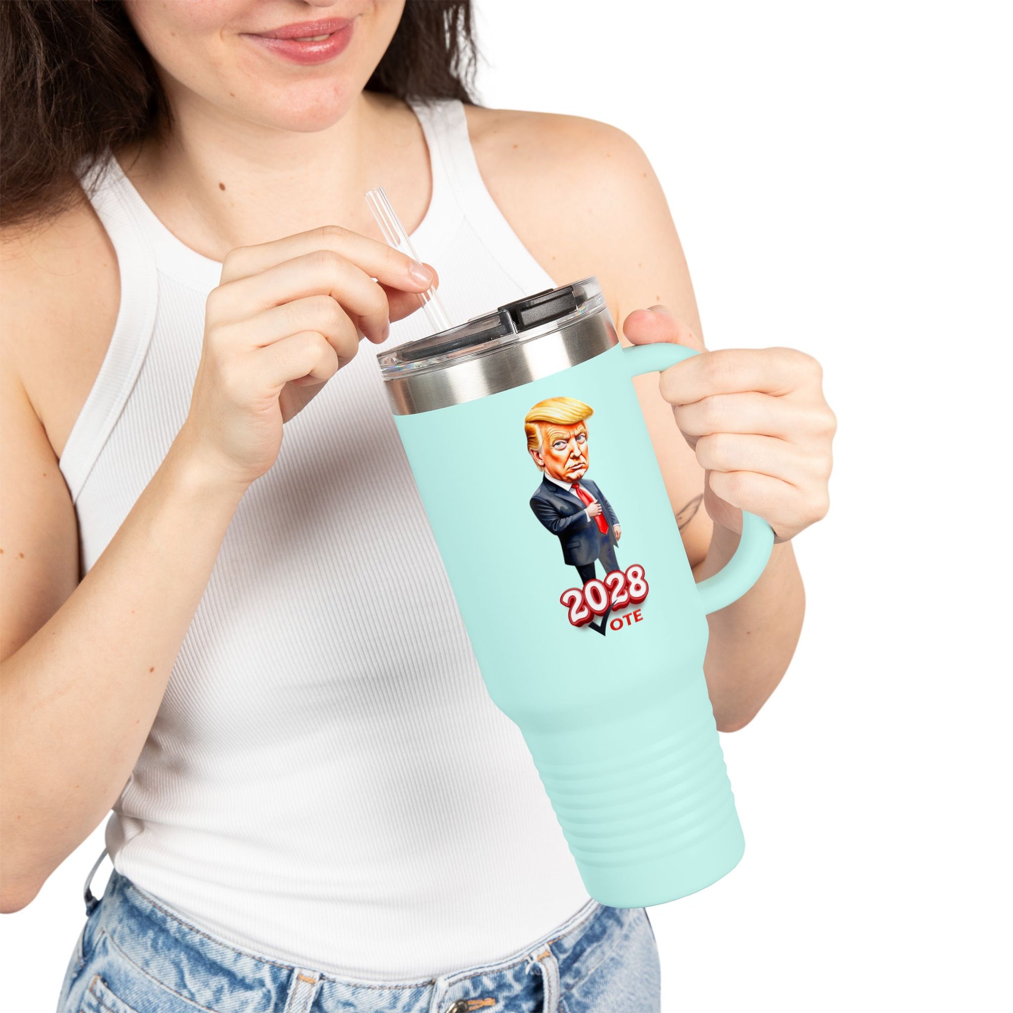 Insulated Travel Mug - 40oz ‘2028 Vote’ Design for Politically Engaged Adults