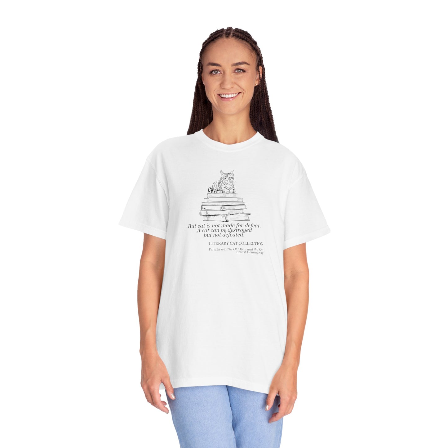 Literary Cat Unisex T-Shirt - The Old Man & the Sea